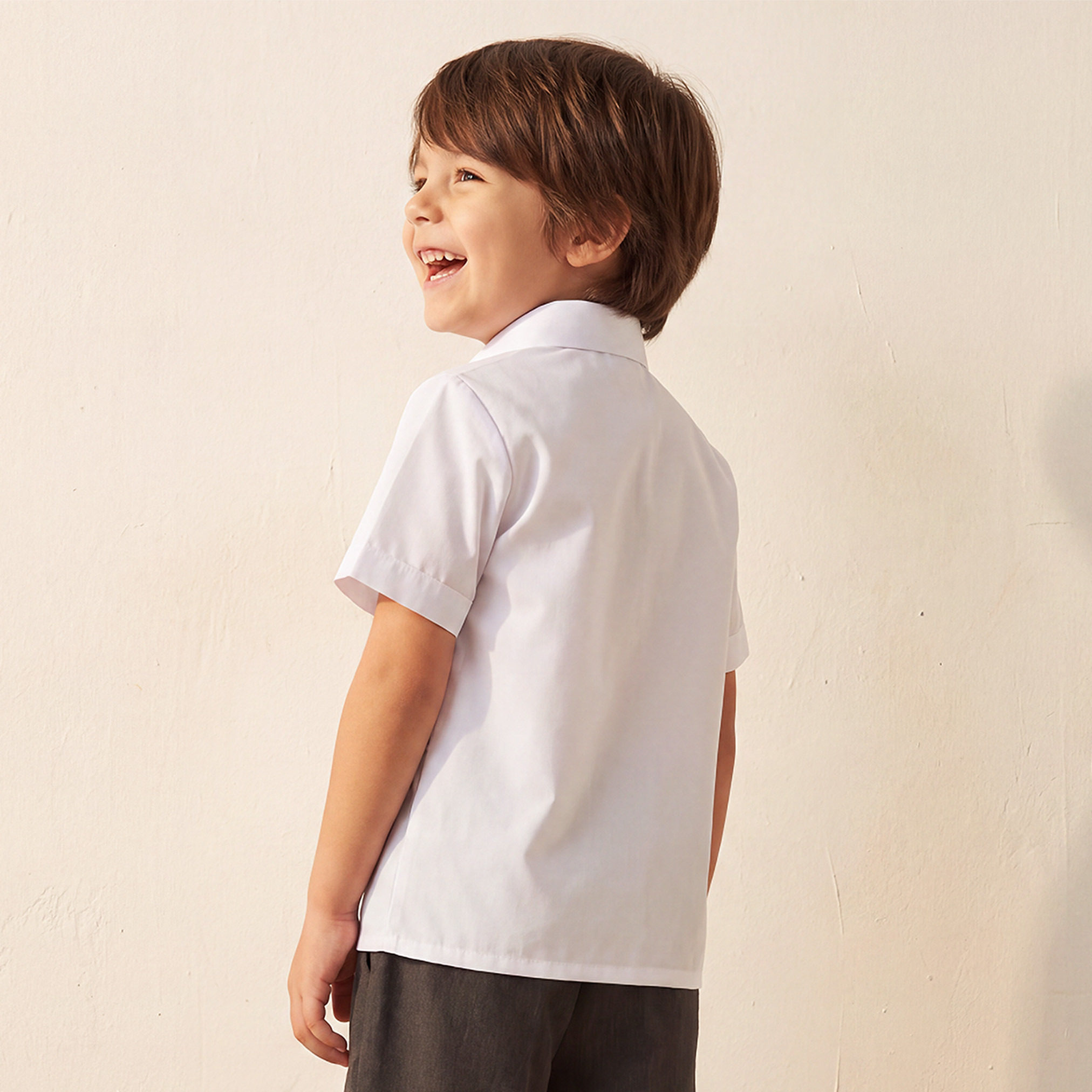 White School Shirt with Spread Collar - Girls-girls-clothing-schoolwear-blousesandshirts-image-3