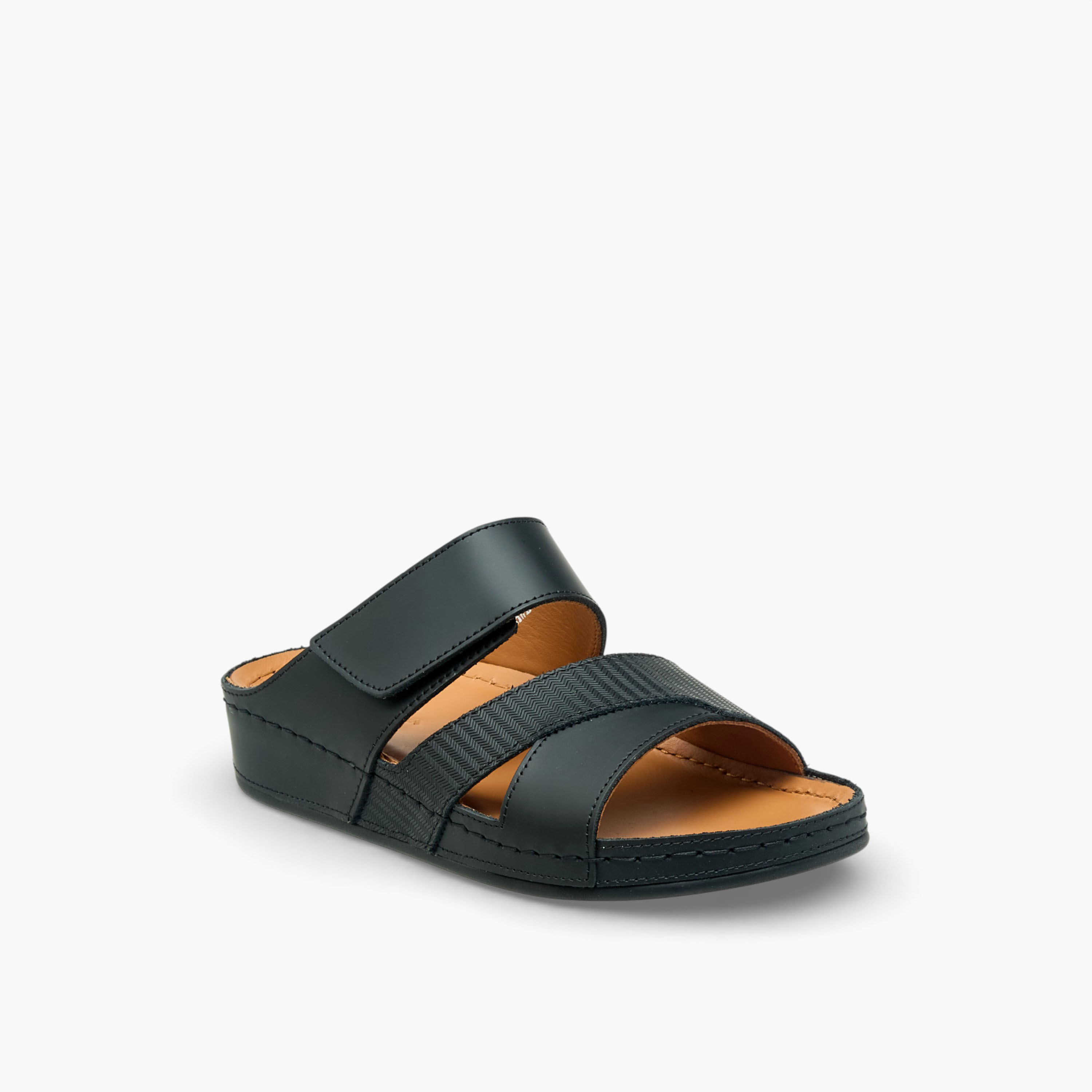 Al Waha Boys Textured Arabic Sandals-boys-shoes-sandals-image-2