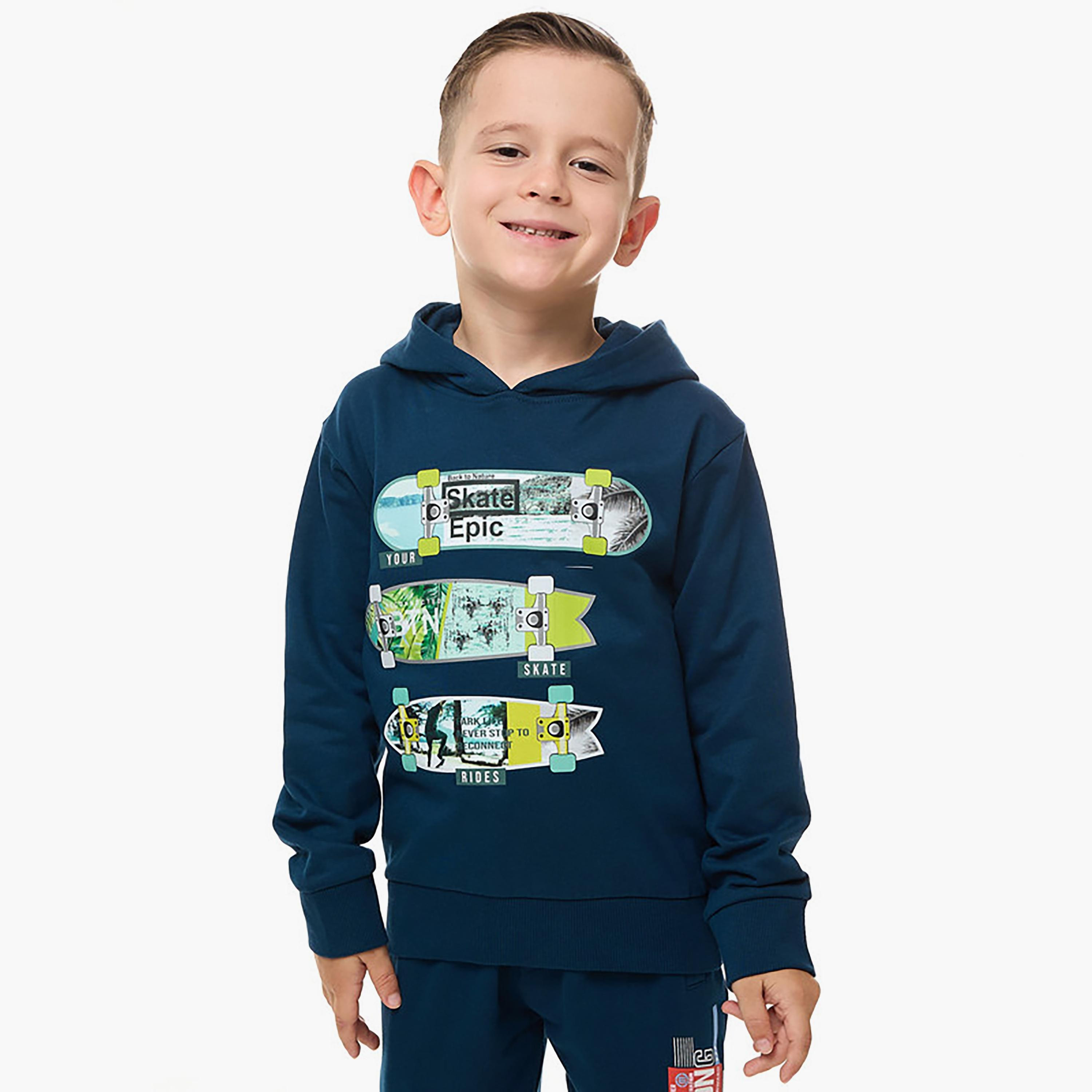 هودي بأكمام طويلة مطبوع من فيكتور اند جين-boys-clothing-sweatshirts-image-1