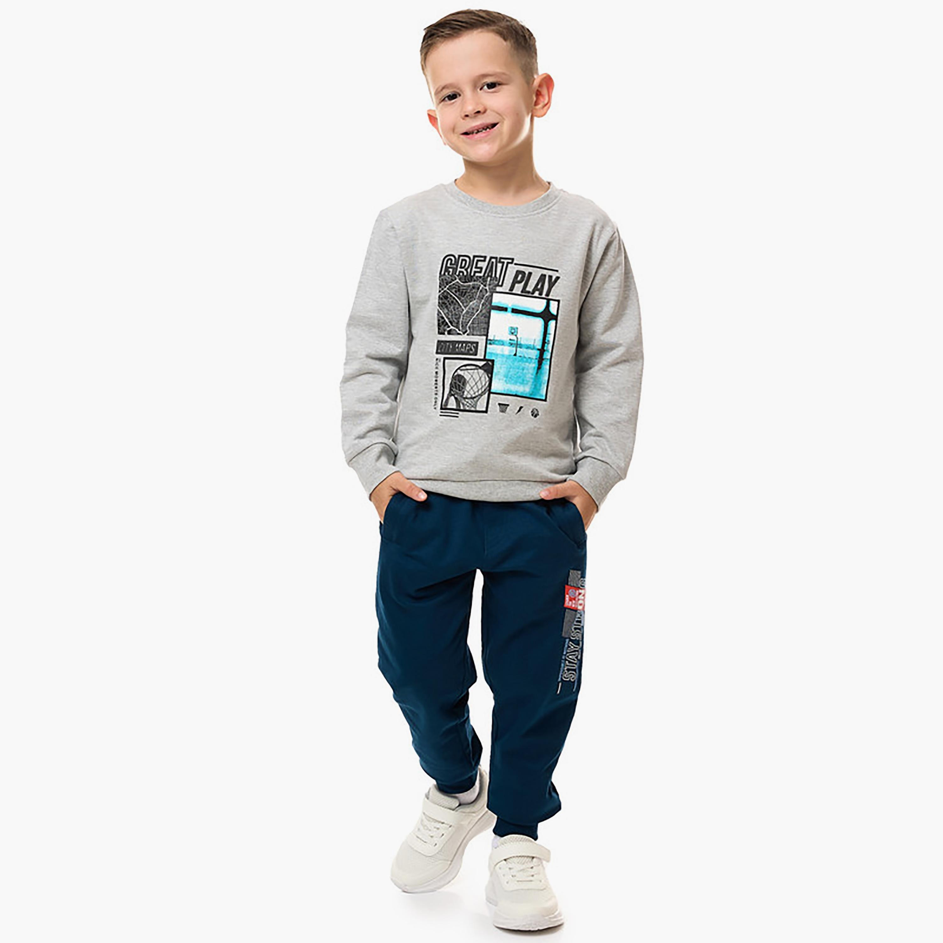 سويت شيرت بأكمام طويلة مطبوع من فيكتور اند جين-boys-clothing-sweatshirts-image-3