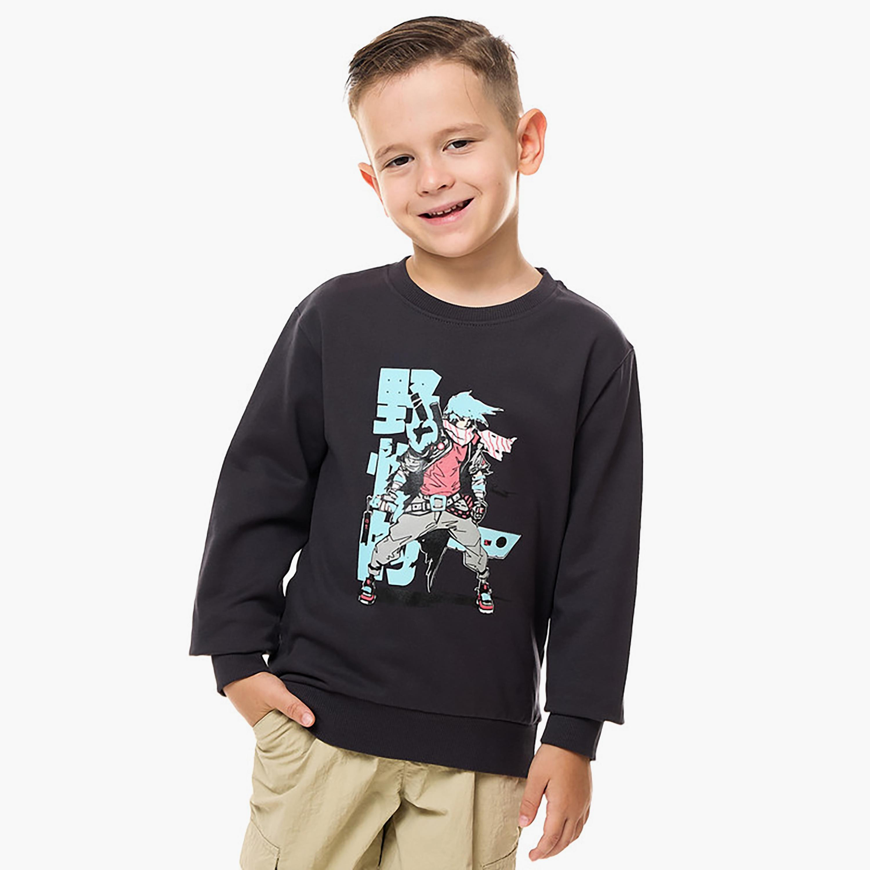 سويت شيرت بأكمام طويلة مطبوع من فيكتور اند جين-boys-clothing-sweatshirts-image-1