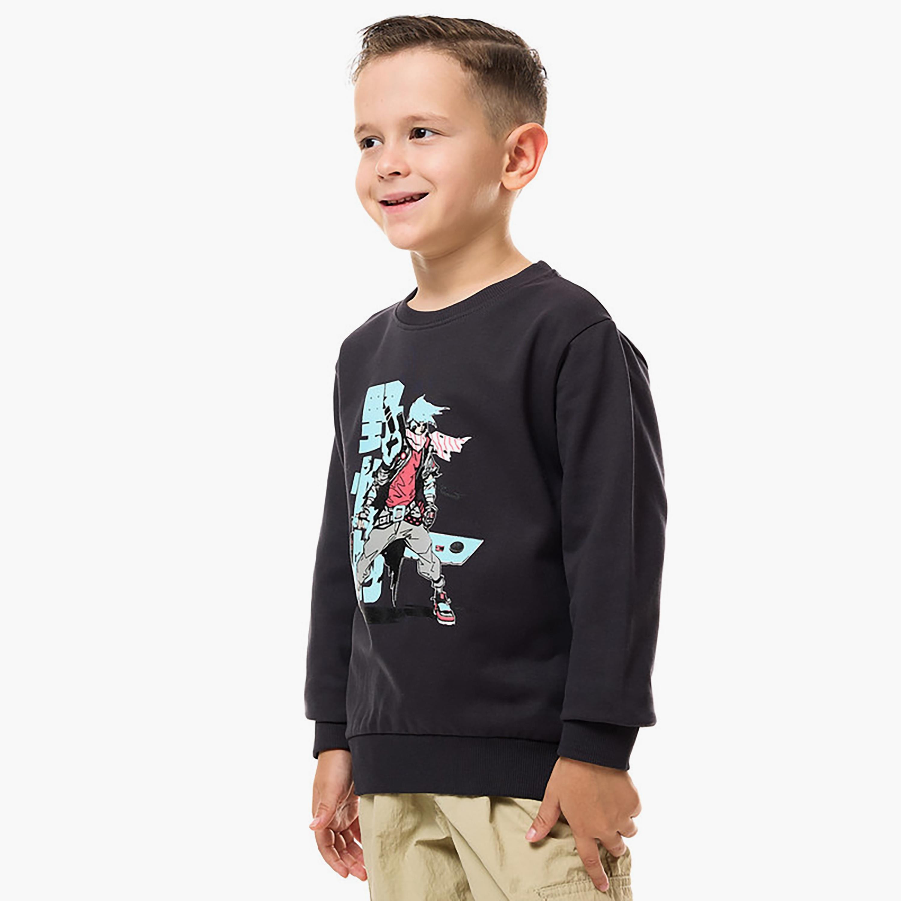 سويت شيرت بأكمام طويلة مطبوع من فيكتور اند جين-boys-clothing-sweatshirts-image-2