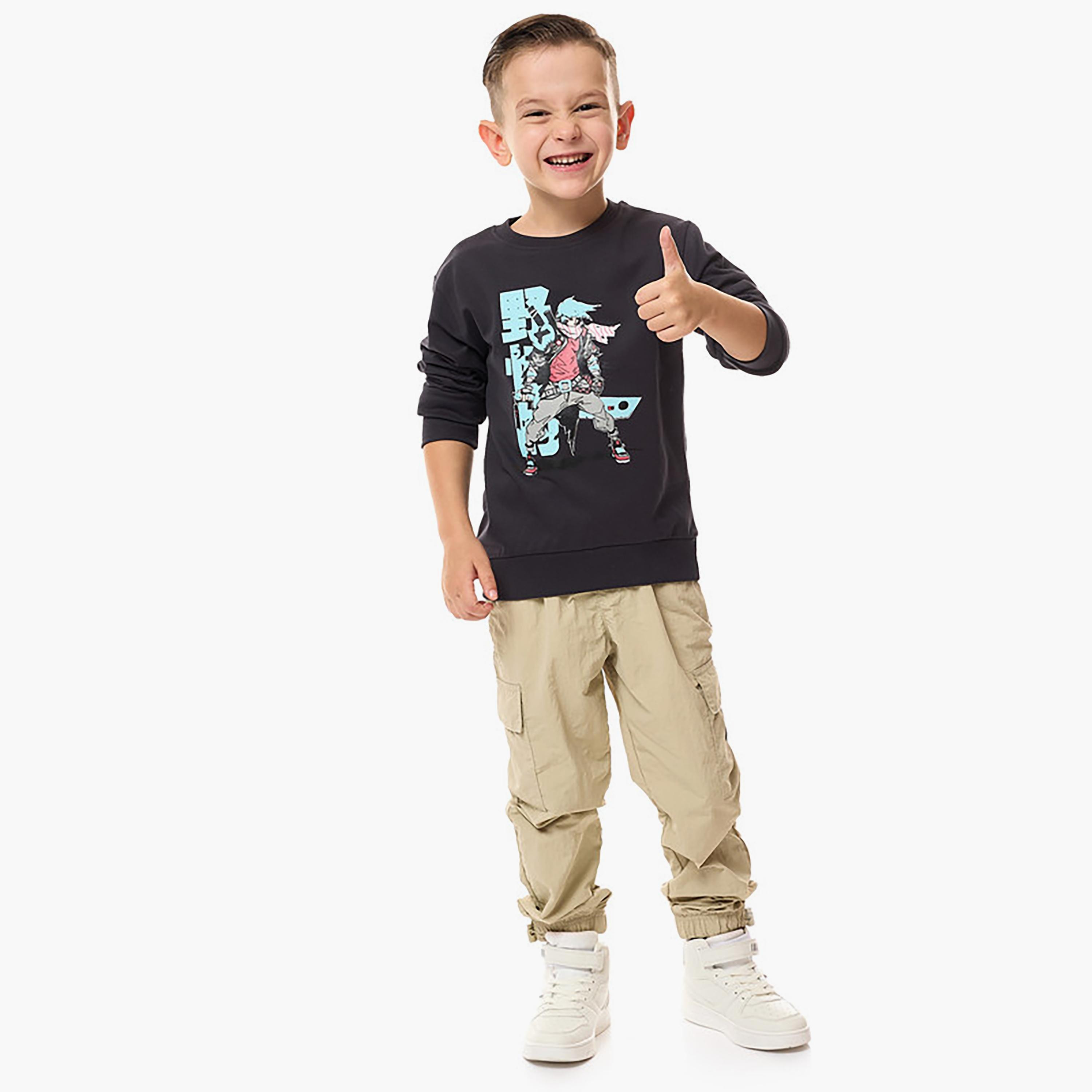 سويت شيرت بأكمام طويلة مطبوع من فيكتور اند جين-boys-clothing-sweatshirts-image-4