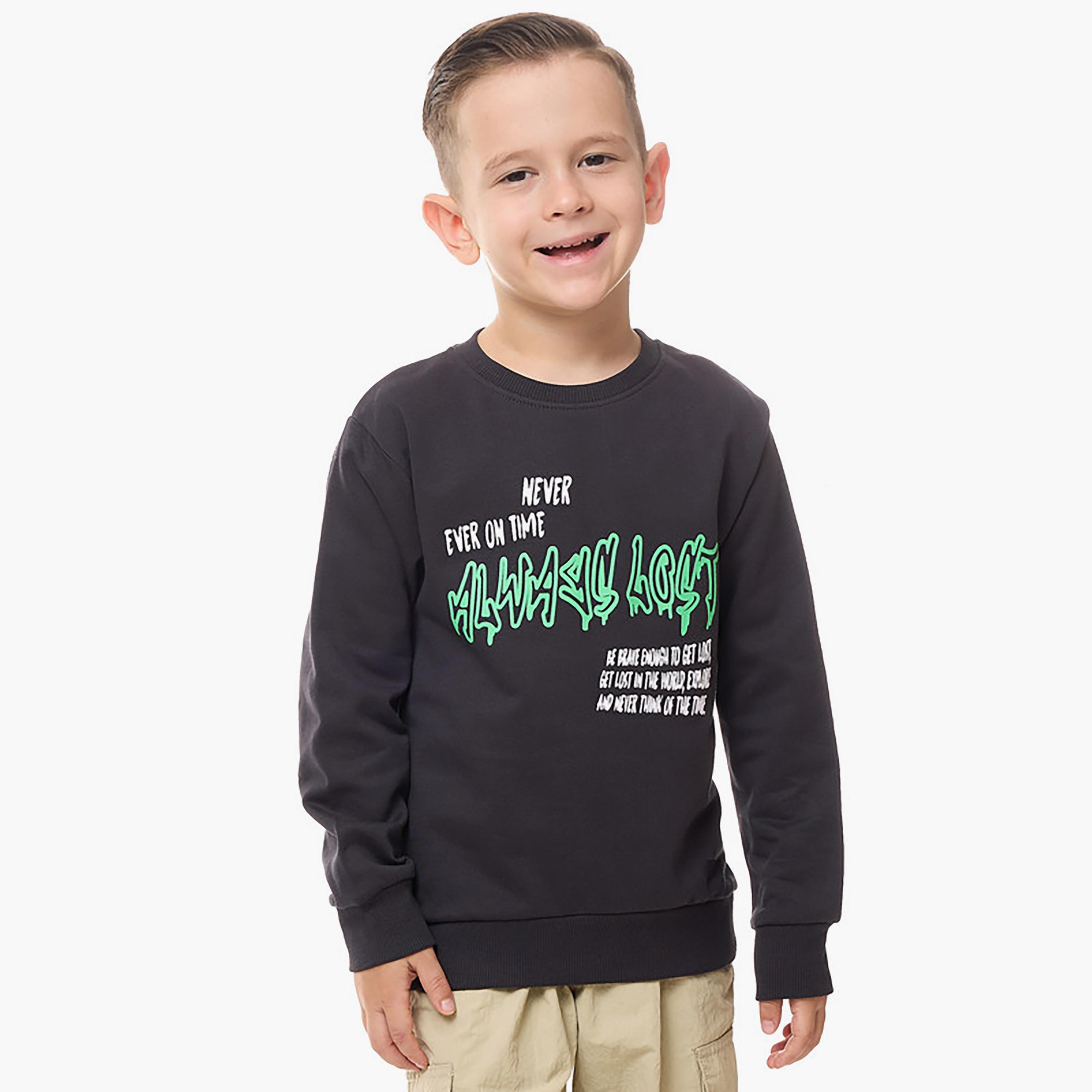 سويت شيرت بأكمام طويلة مطبوع من فيكتور اند جين-boys-clothing-sweatshirts-image-1