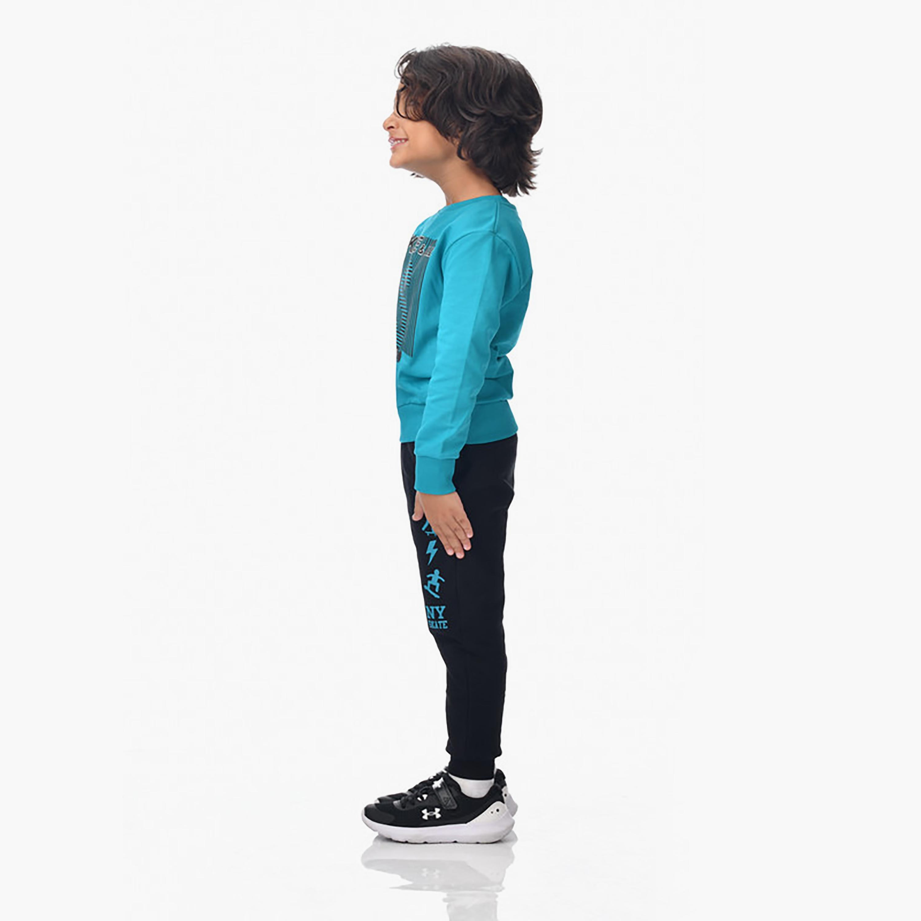 سويت شيرت بأكمام طويلة مطبوع  مع بنطال ركض قطعتين من فيكتور اند جين-baby-boys-clothing-winterwear-setsandcoords-image-5