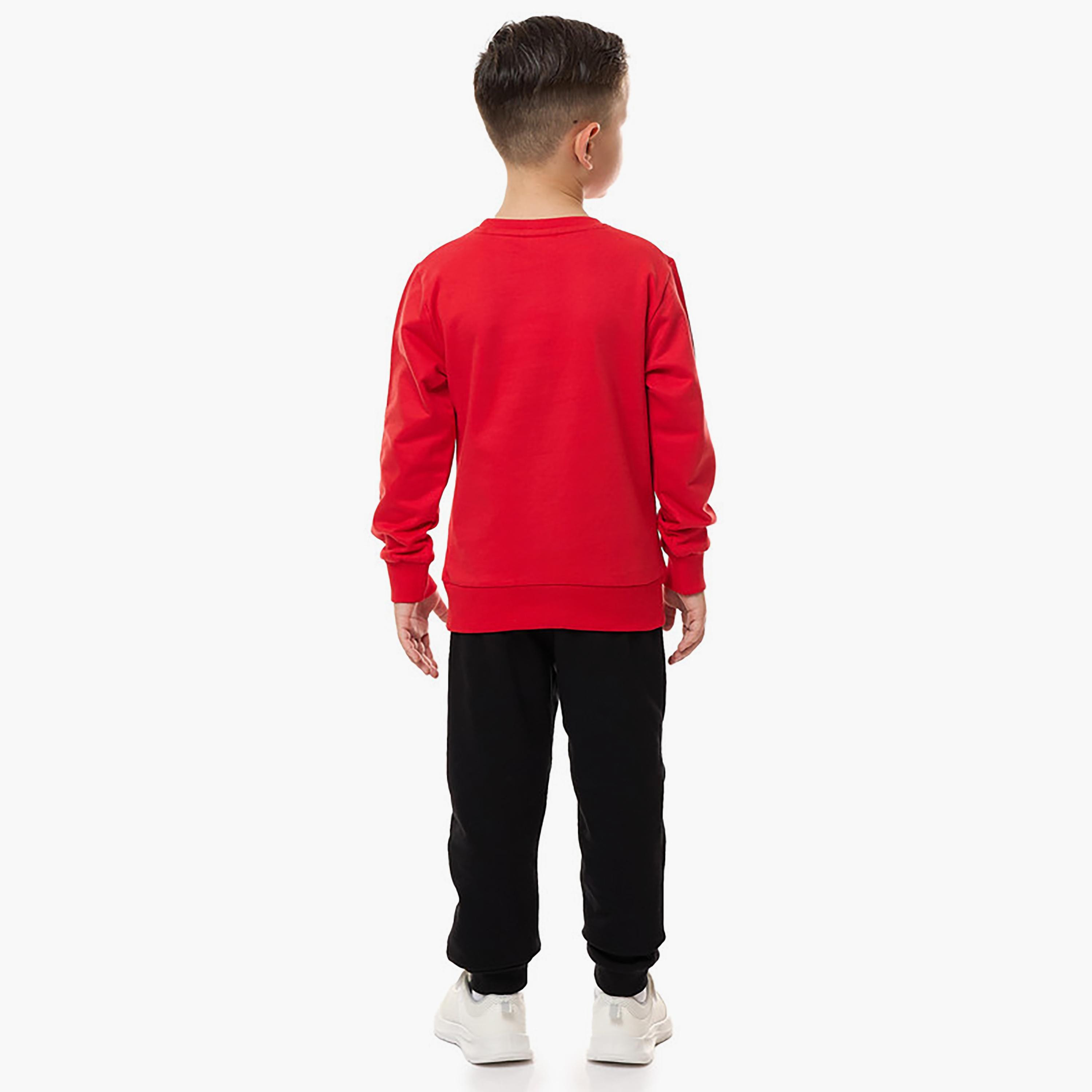 سويت شيرت بأكمام طويلة مطبوع  مع بنطال ركض قطعتين من فيكتور اند جين-baby-boys-clothing-winterwear-setsandcoords-image-2