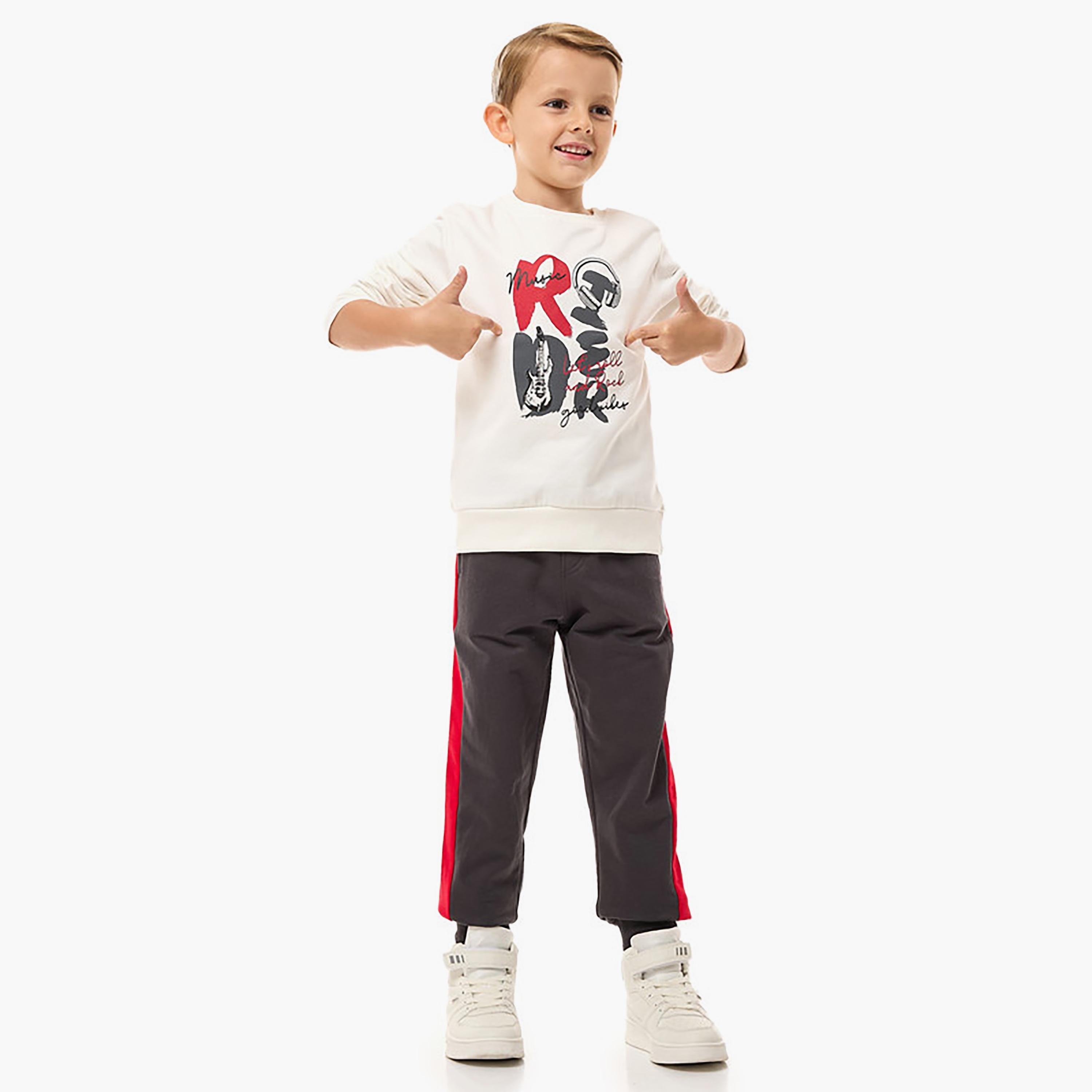 Victor and Jane 2-Piece Printed Long Sleeves Sweatshirt with Joggers-baby-boys-clothing-winterwear-setsandcoords-image-2