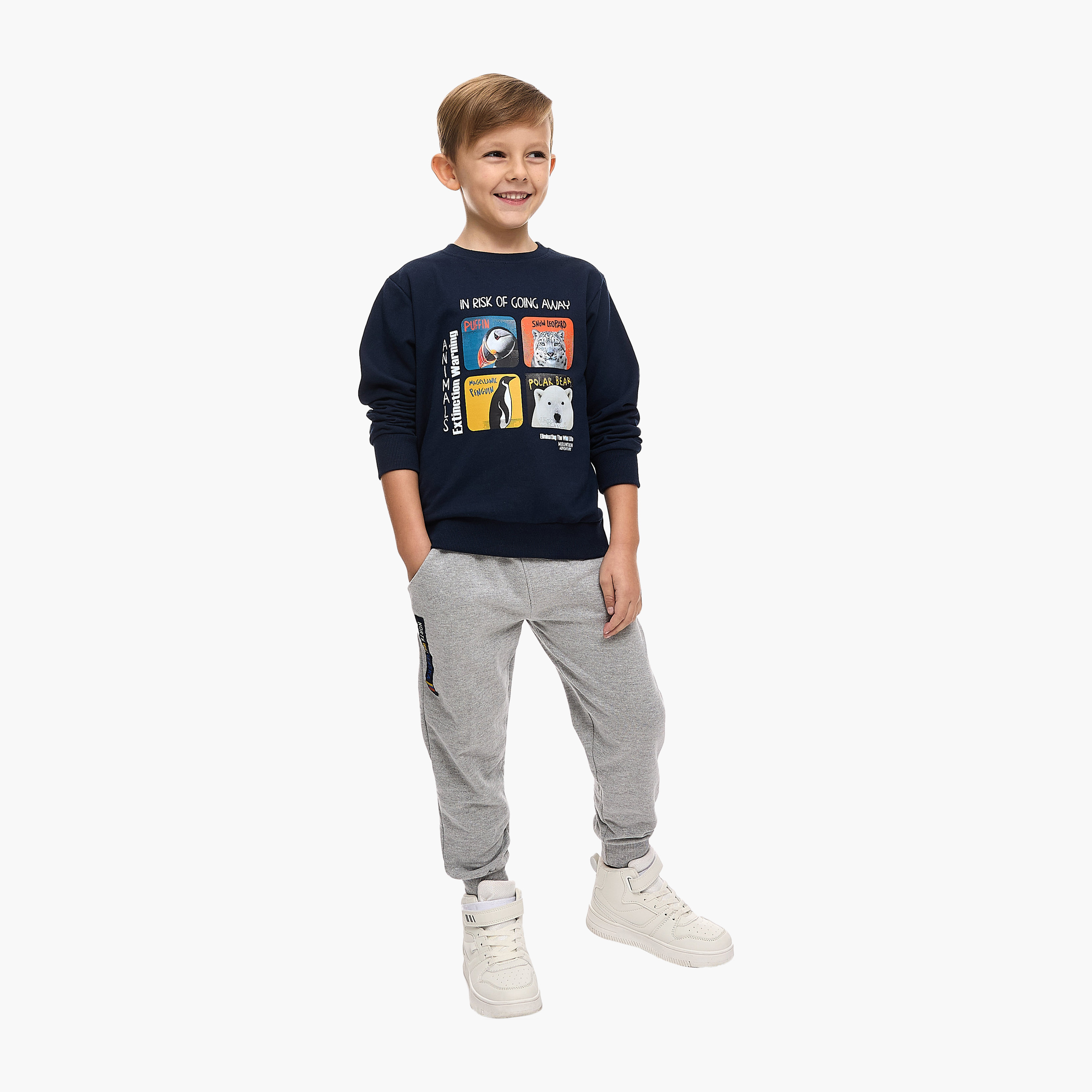 Victor and Jane Printed Sweatshirt & Pants Set - Multicolour-boys-clothing-setsandcoords-image-1