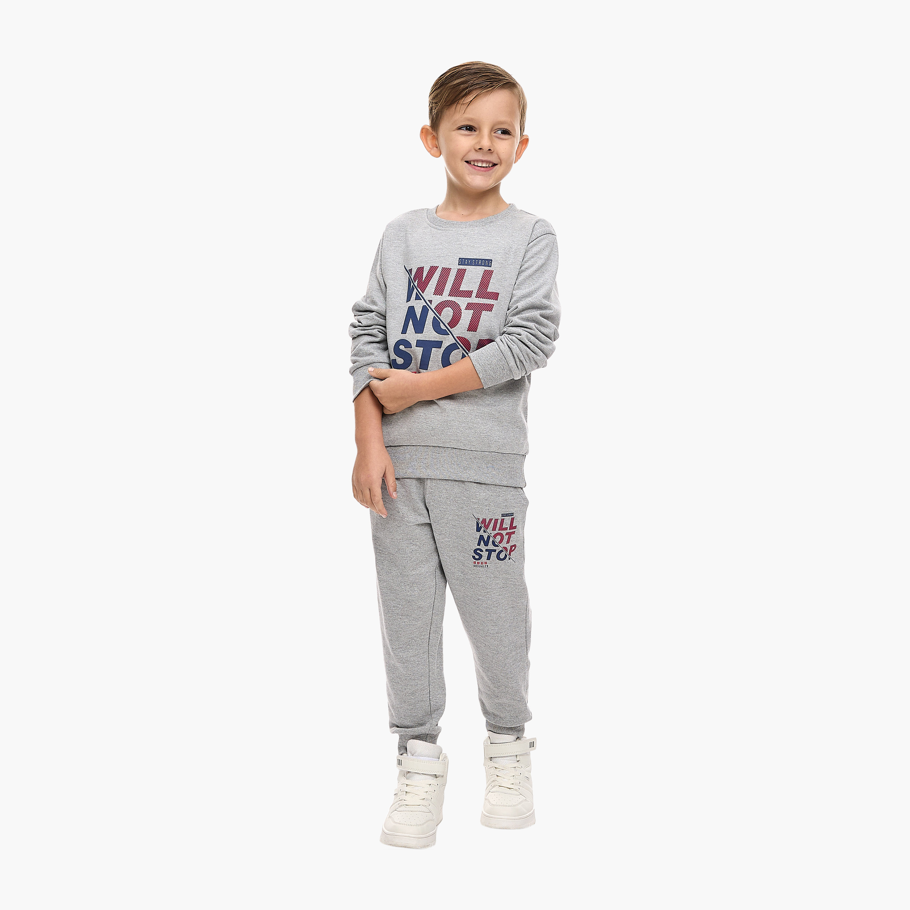 Victor and Jane Printed Sweatshirt & Pants Set - Multicolour-boys-clothing-setsandcoords-image-1