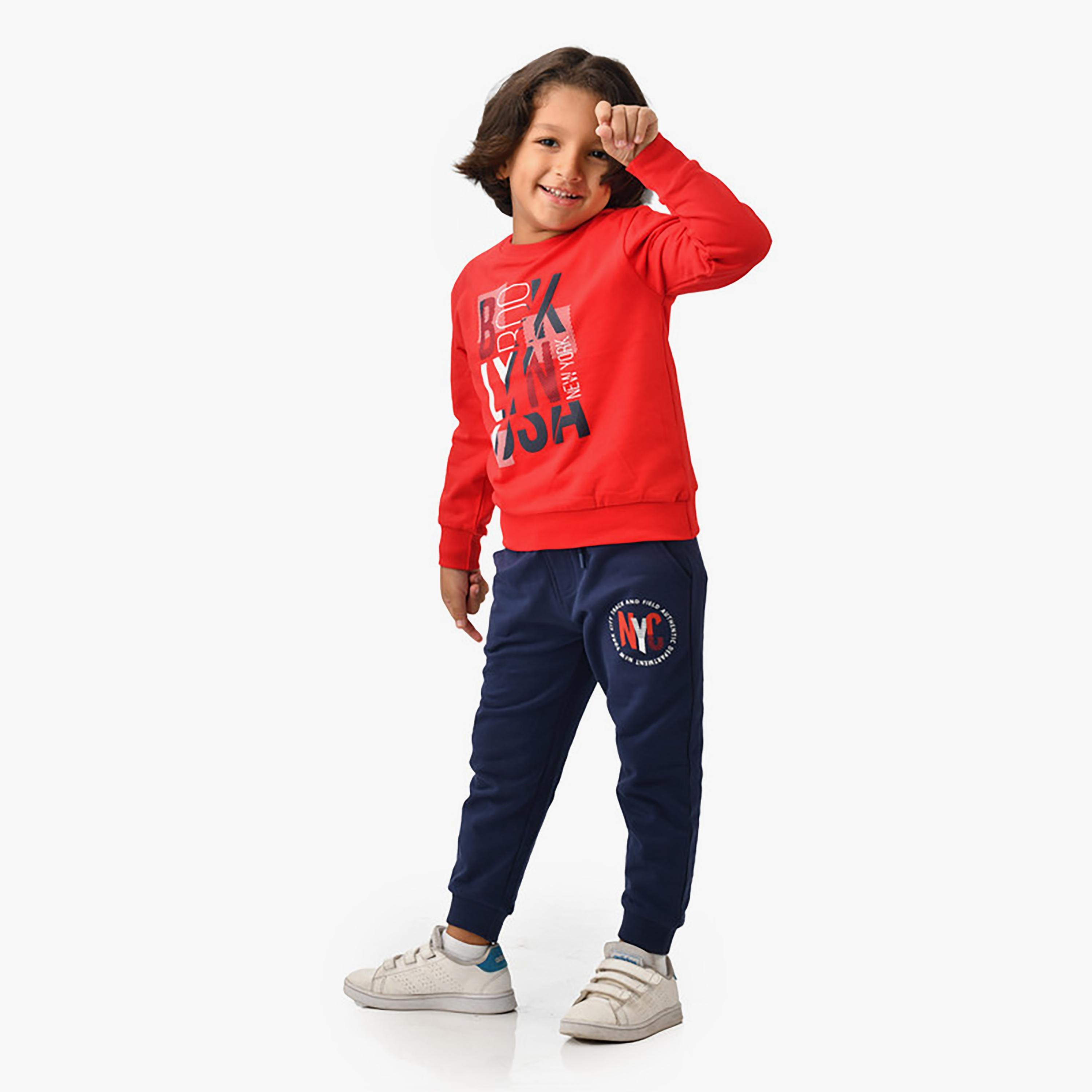 Victor and Jane 2-Piece Printed Long Sleeves Sweatshirt with Joggers-baby-boys-clothing-winterwear-setsandcoords-image-2