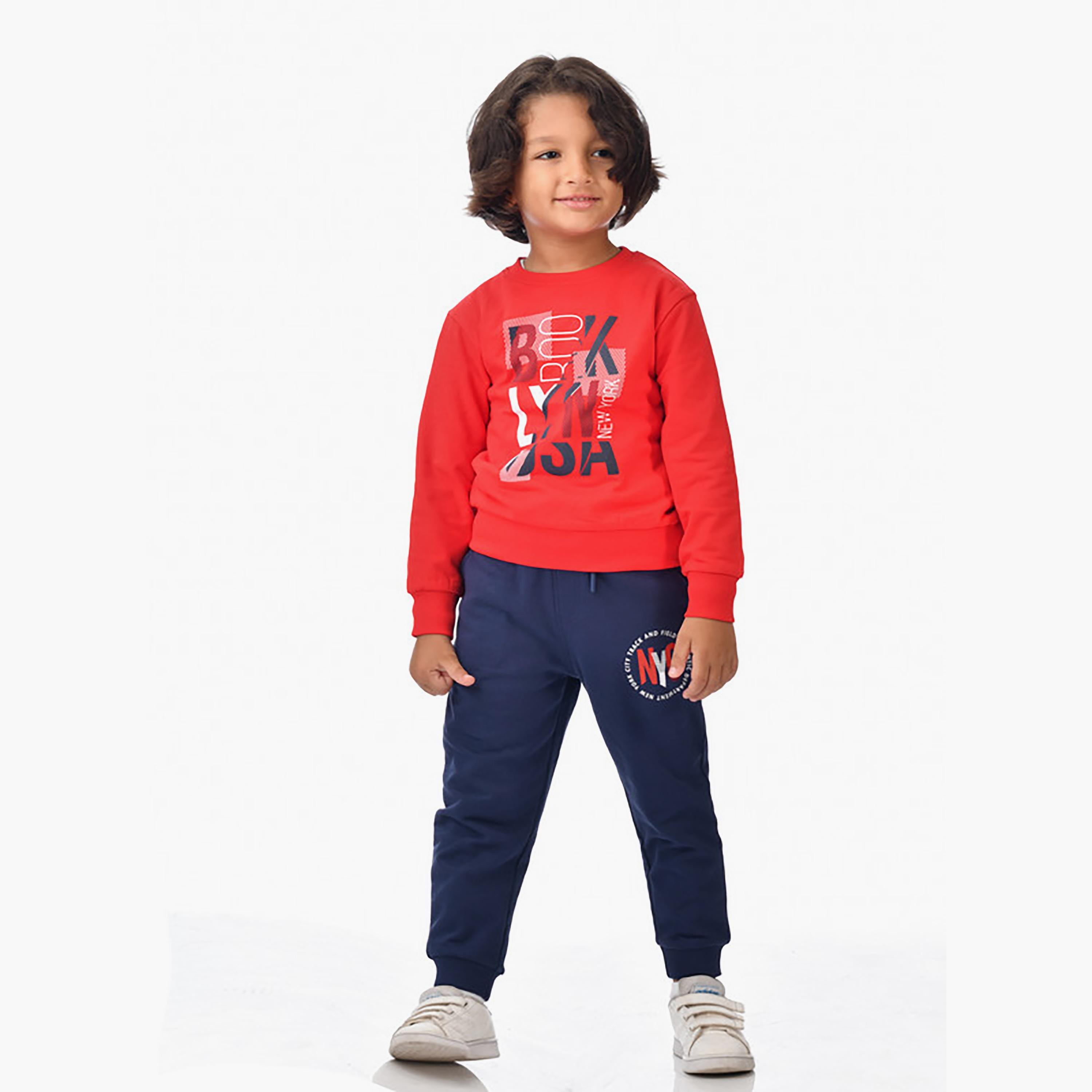 Victor and Jane 2-Piece Printed Long Sleeves Sweatshirt with Joggers-baby-boys-clothing-winterwear-setsandcoords-image-3