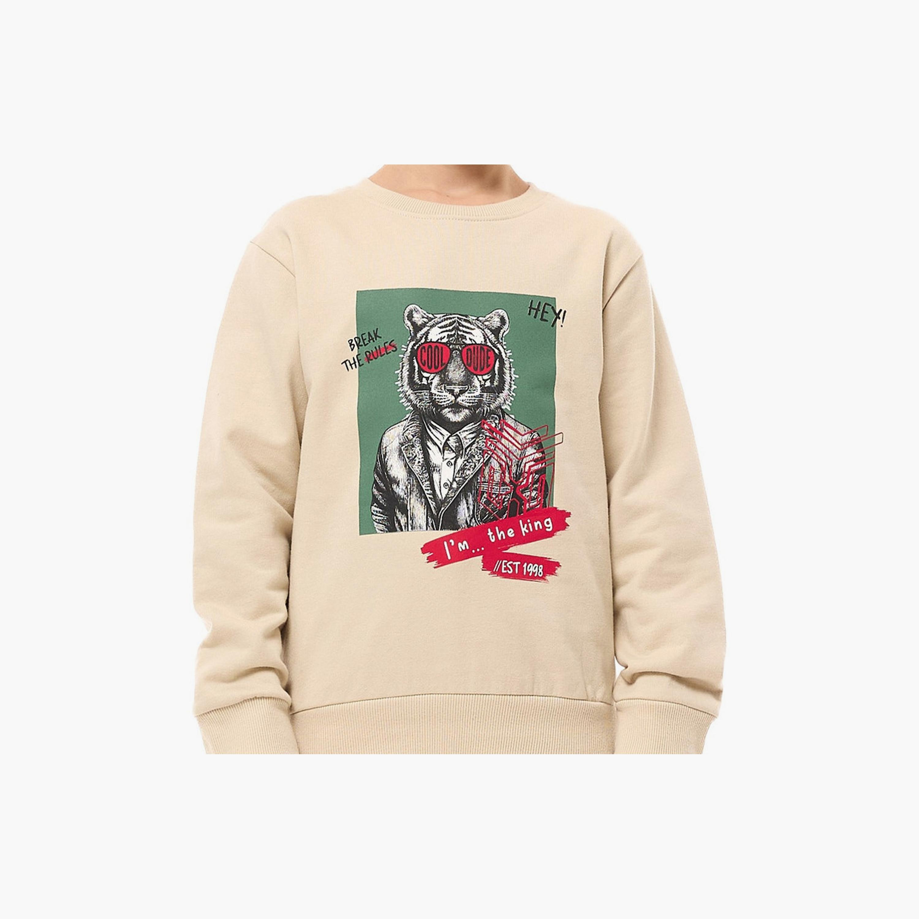 سويت شيرت بأكمام طويلة مطبوع  مع بنطال ركض قطعتين من فيكتور اند جين-boys-clothing-setsandcoords-image-3