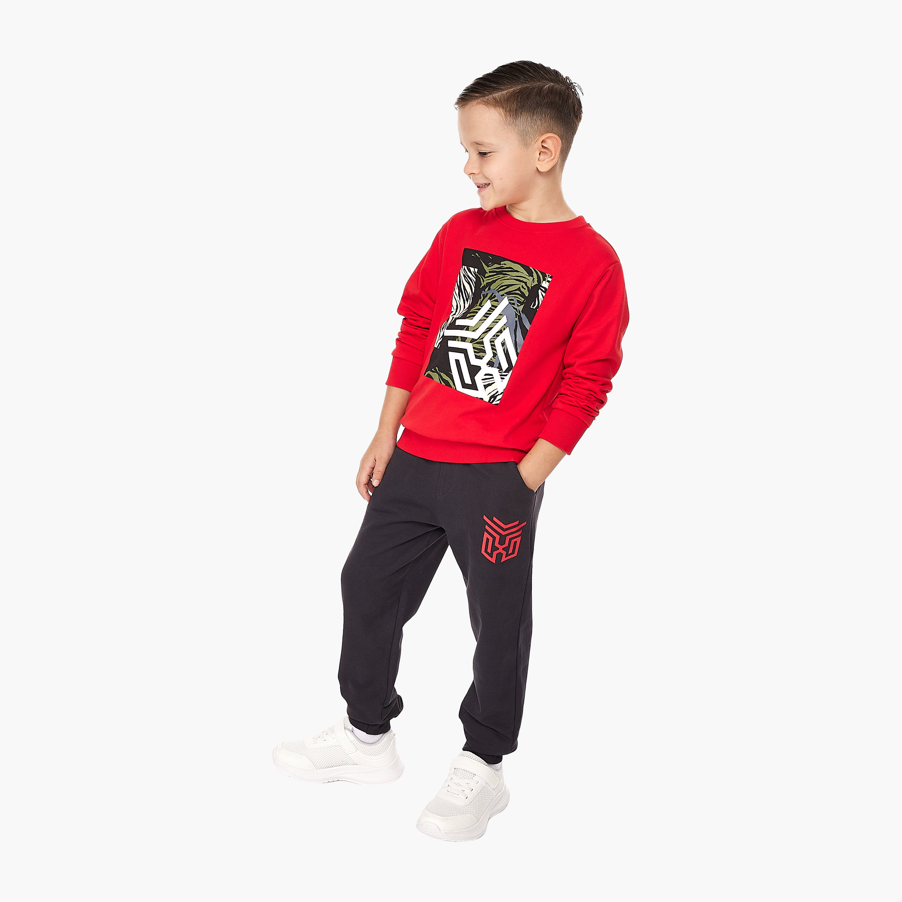 طقم سويت شيرت وبنطال مطبوع من فيكتور آند جين - متعدد الألوان-boys-clothing-setsandcoords-image-1