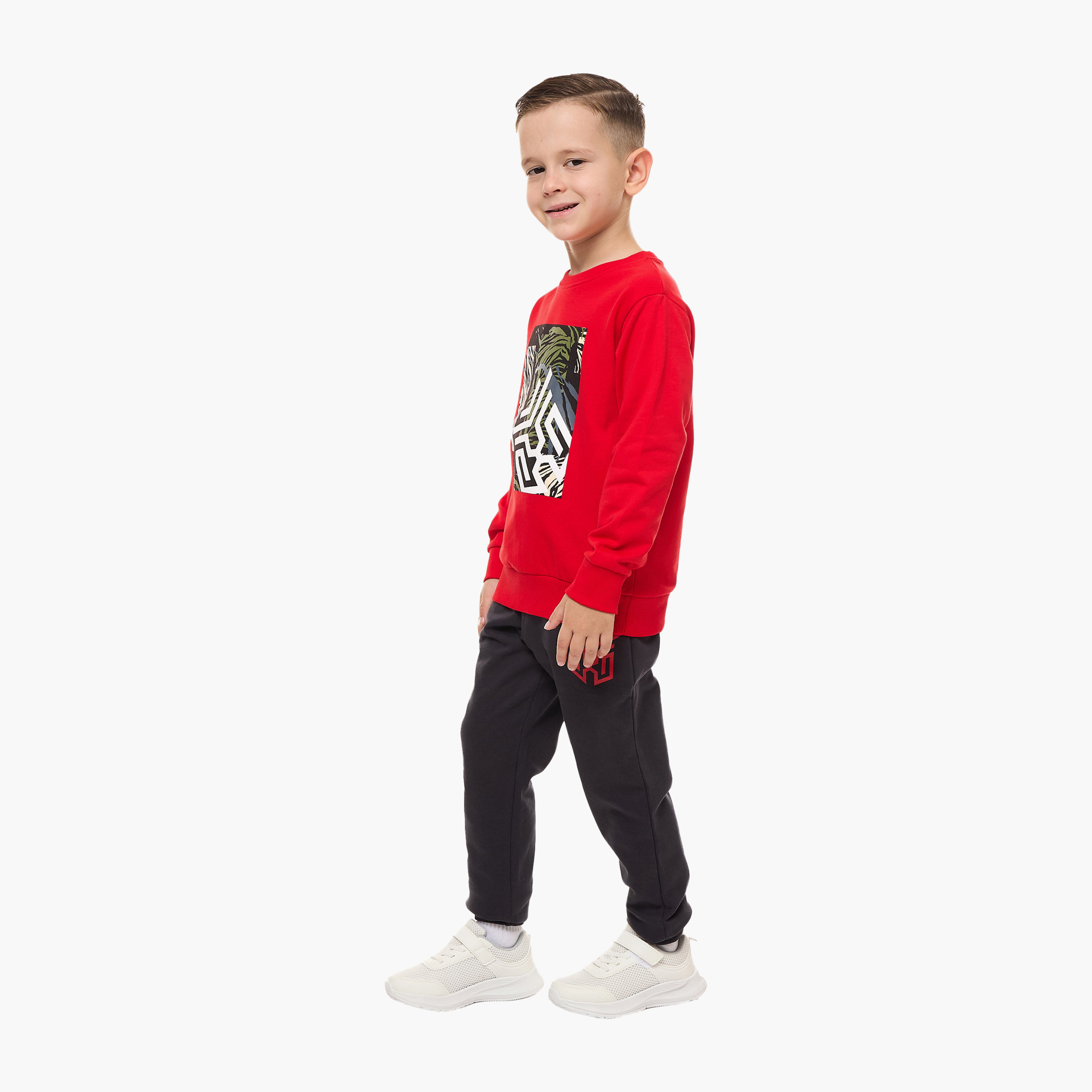 طقم سويت شيرت وبنطال مطبوع من فيكتور آند جين - متعدد الألوان-boys-clothing-setsandcoords-image-2