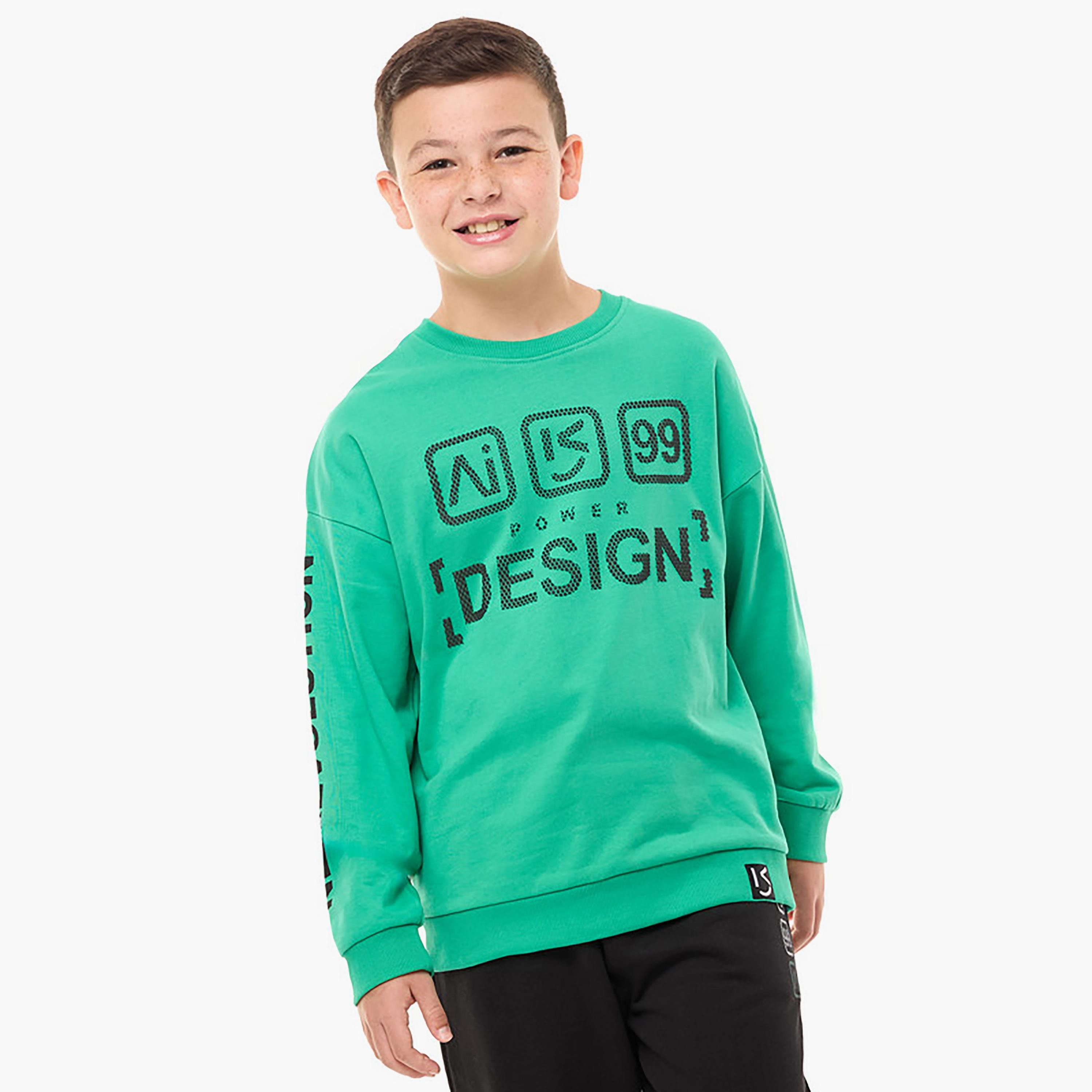 سويت شيرت بأكمام طويلة مطبوع  مع بنطال ركض قطعتين من فيكتور اند جين-boys-clothing-setsandcoords-image-4