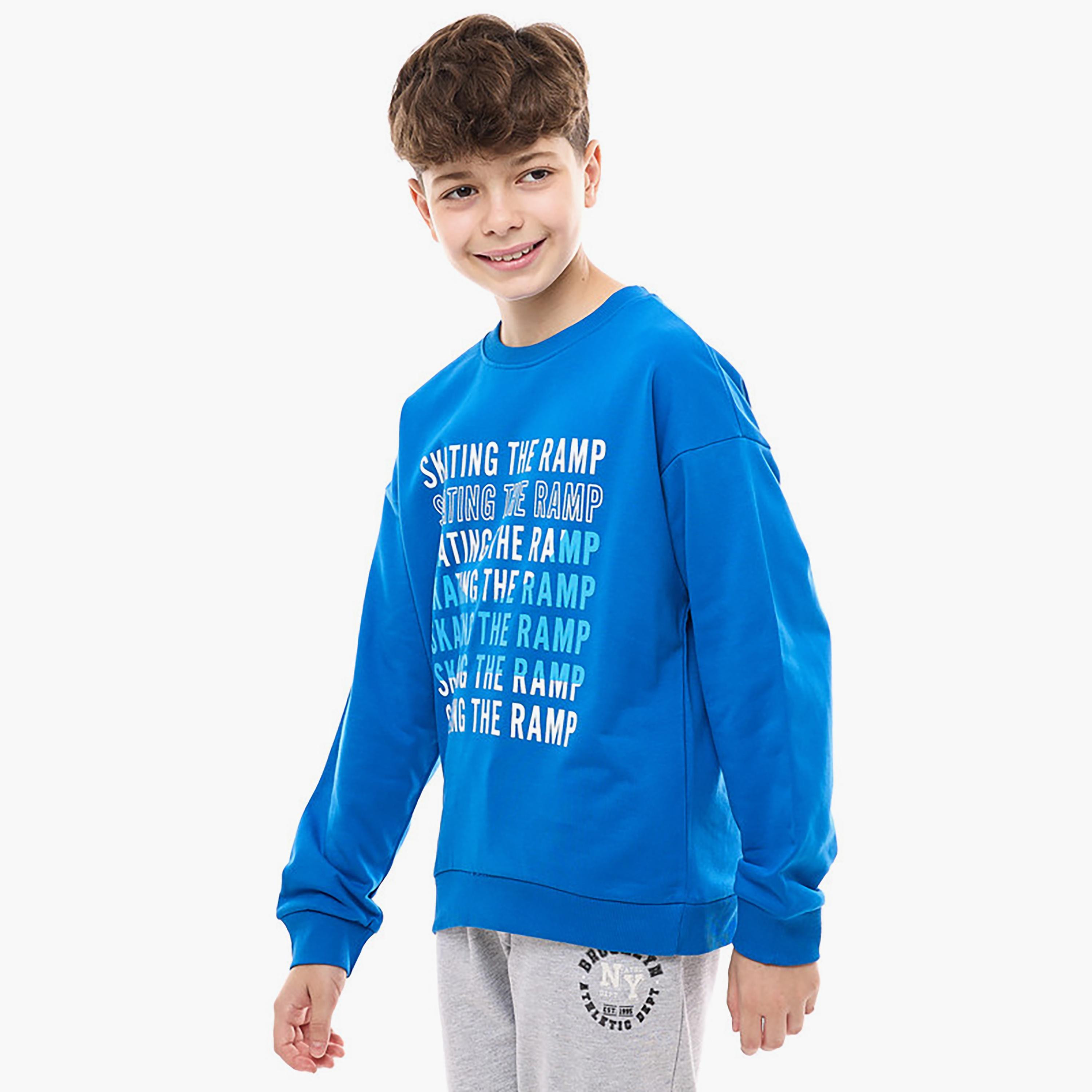 سويت شيرت بأكمام طويلة مطبوع من فيكتور اند جين-boys-clothing-winterwear-sweatshirts-image-2