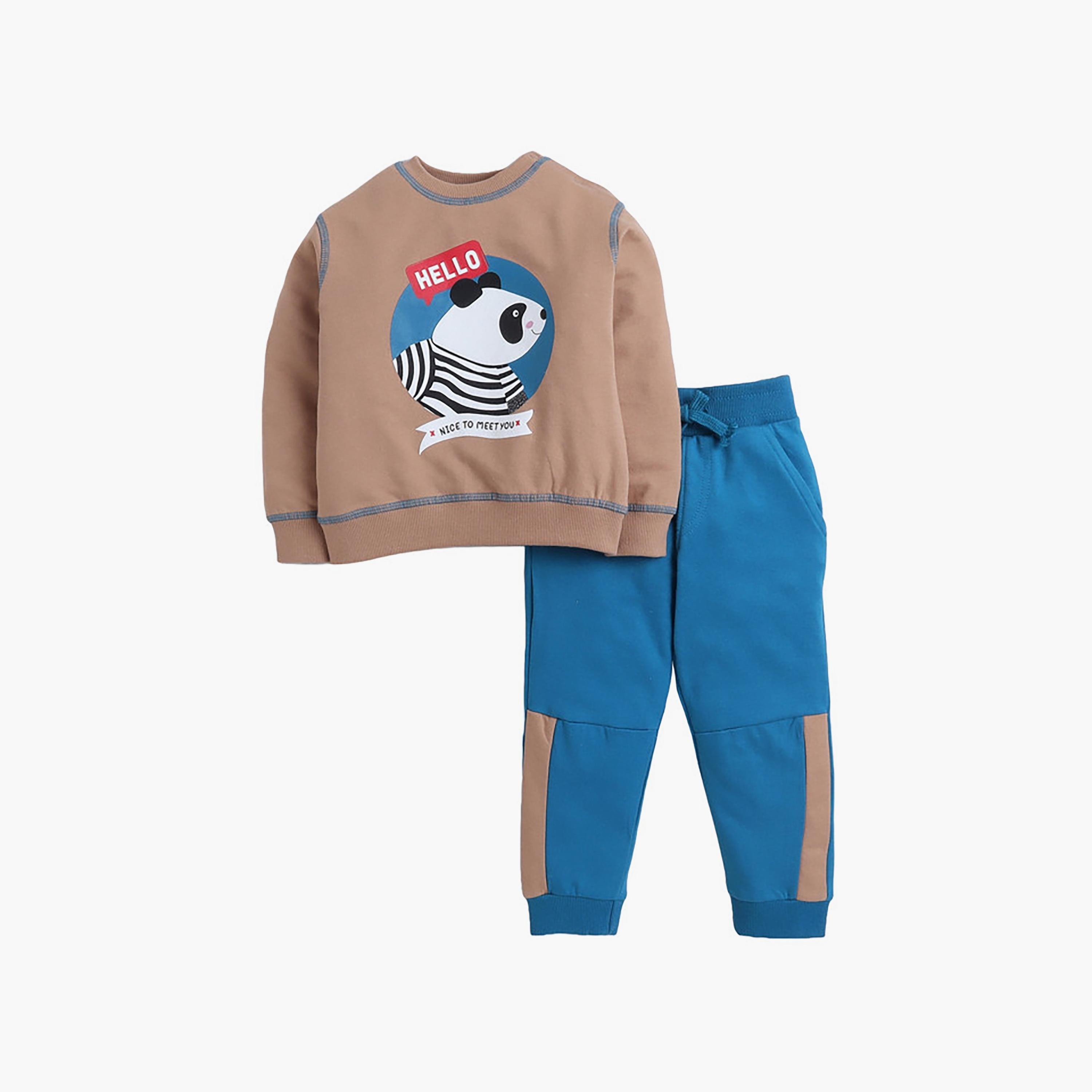 Victor and Jane 2-Piece Printed Long Sleeves Sweatshirt with Joggers-baby-boys-clothing-winterwear-setsandcoords-image-1