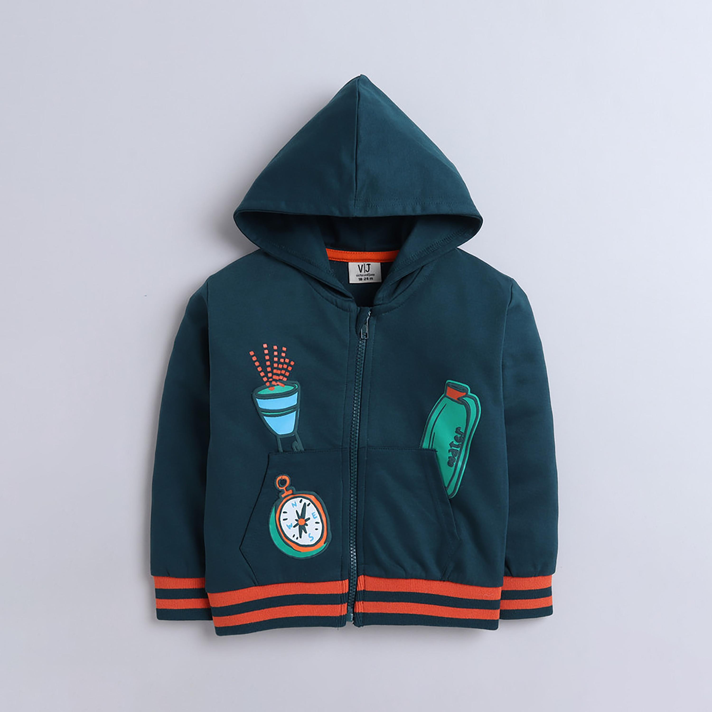 تي شيرت مطبوع، هودي مع بنطال ركض 3 قطع من فيكتور اند جين-baby-boys-clothing-winterwear-setsandcoords-image-2
