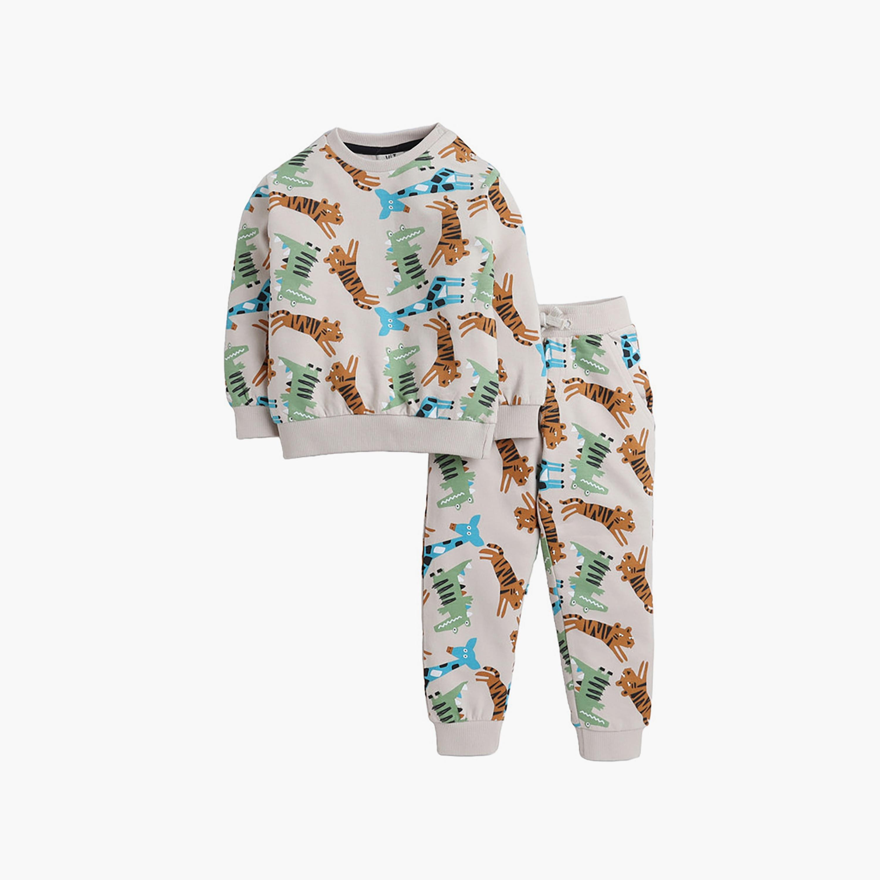 Victor and Jane 2-Piece Printed Long Sleeves Sweatshirt with Joggers-baby-boys-clothing-winterwear-setsandcoords-image-1