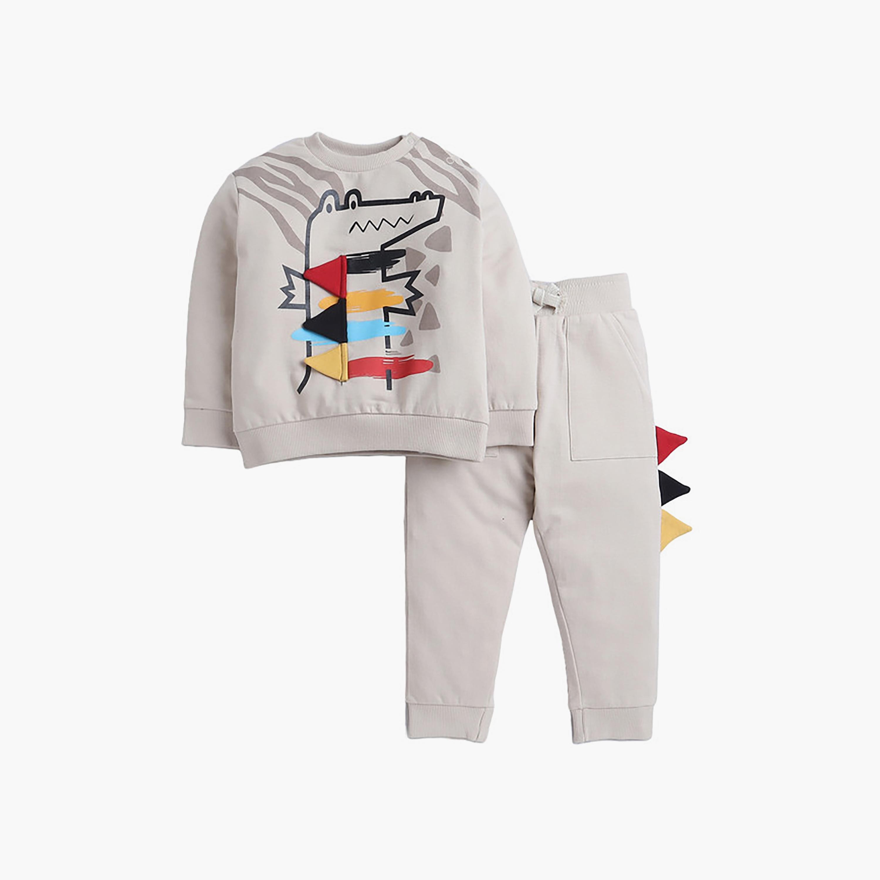 Victor and Jane 2-Piece Printed Long Sleeves Sweatshirt with Joggers-baby-boys-clothing-winterwear-setsandcoords-image-1