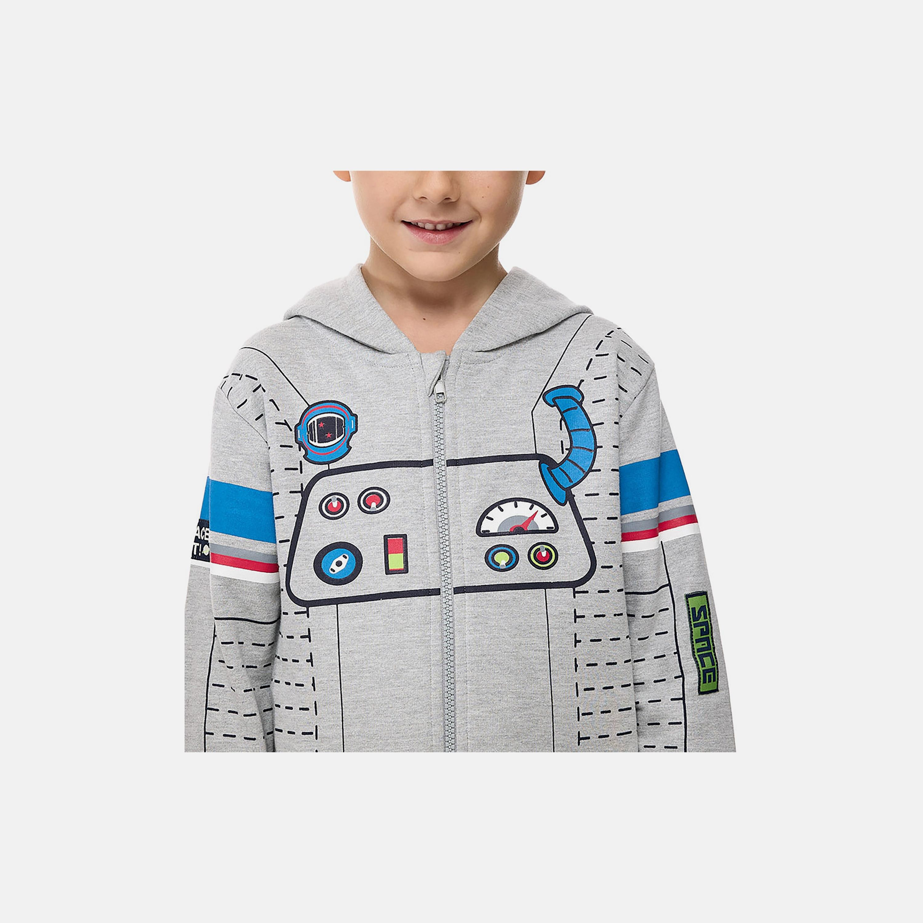 هودي بأكمام طويلة مطبوع مع بنطلون ركض قطعتين من فيكتور اند جين-cpkids-clothing-boys-winterwear-sets-image-5