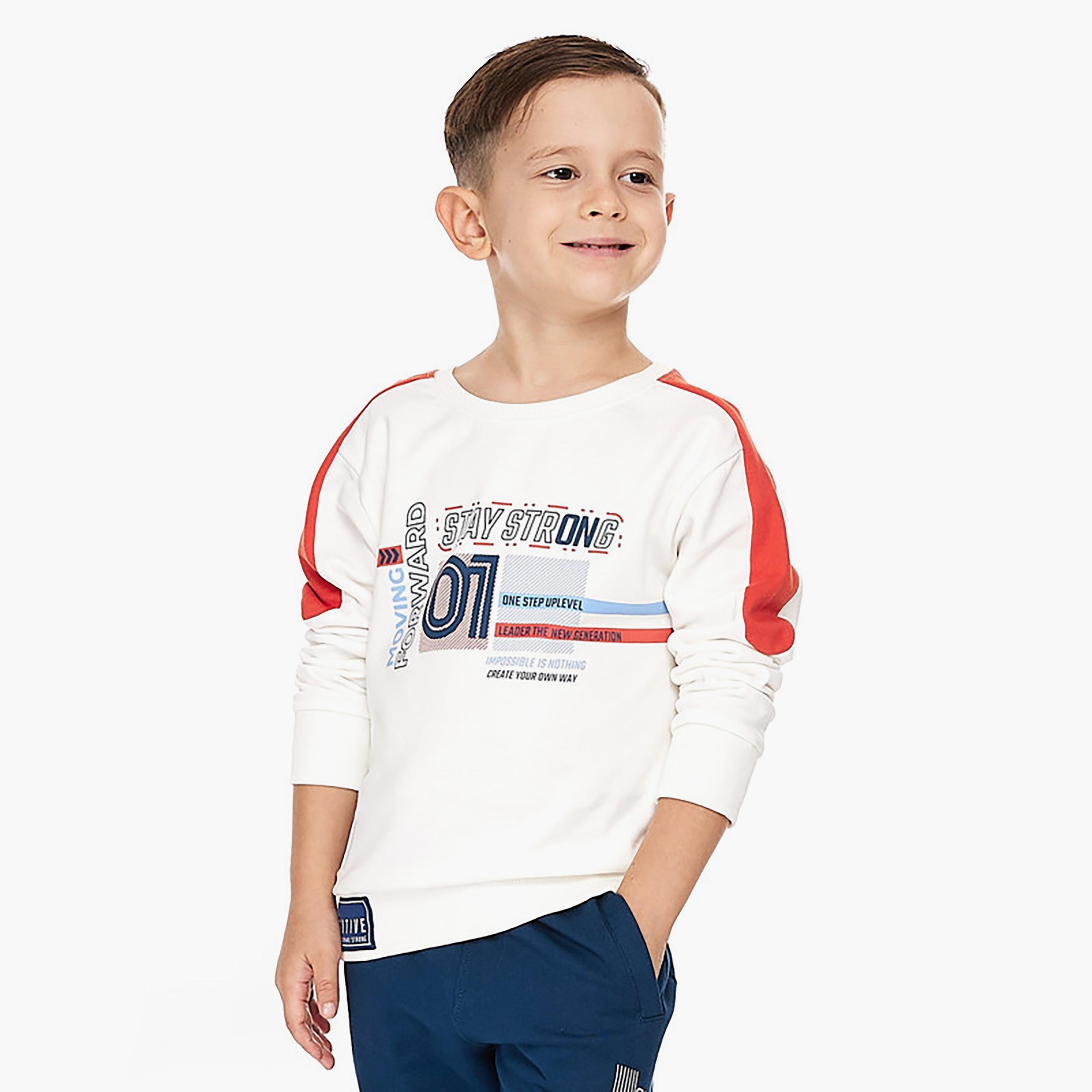 سويت شيرت بأكمام طويلة مطبوع  مع بنطال ركض قطعتين من فيكتور اند جين-baby-boys-clothing-winterwear-setsandcoords-image-3