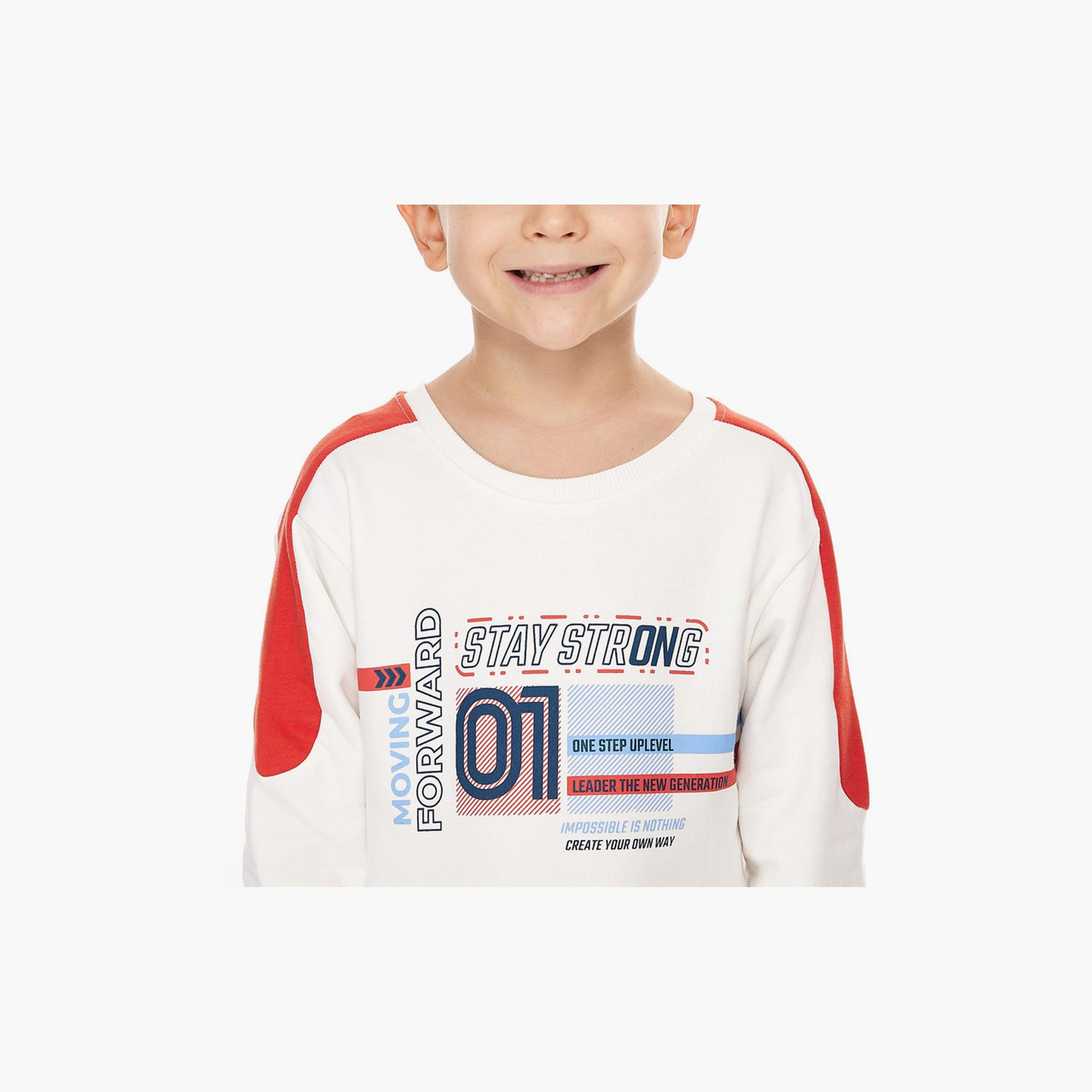 سويت شيرت بأكمام طويلة مطبوع  مع بنطال ركض قطعتين من فيكتور اند جين-baby-boys-clothing-winterwear-setsandcoords-image-2