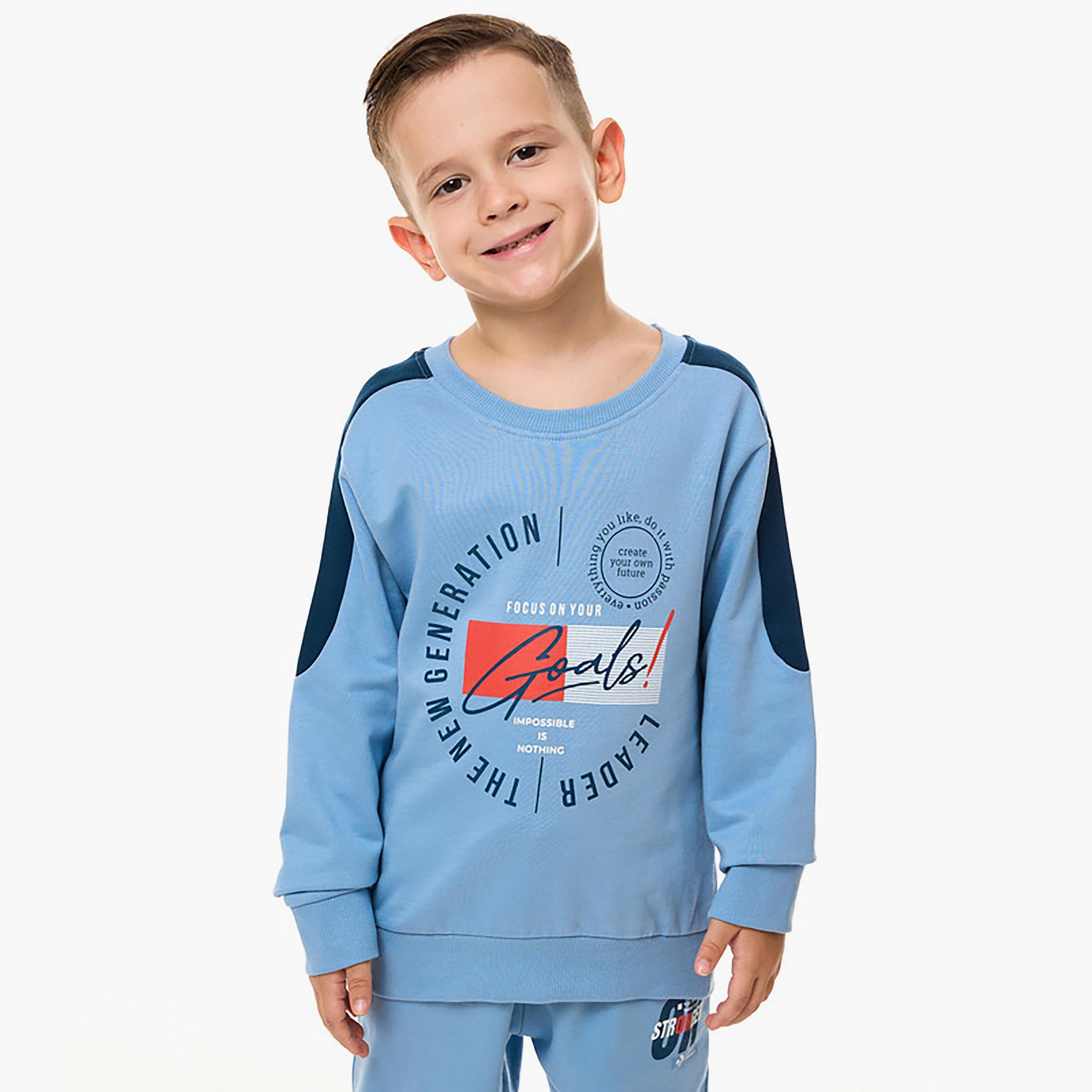 Victor and Jane 2-Piece Printed Long Sleeves Sweatshirt with Joggers-baby-boys-clothing-winterwear-setsandcoords-image-2