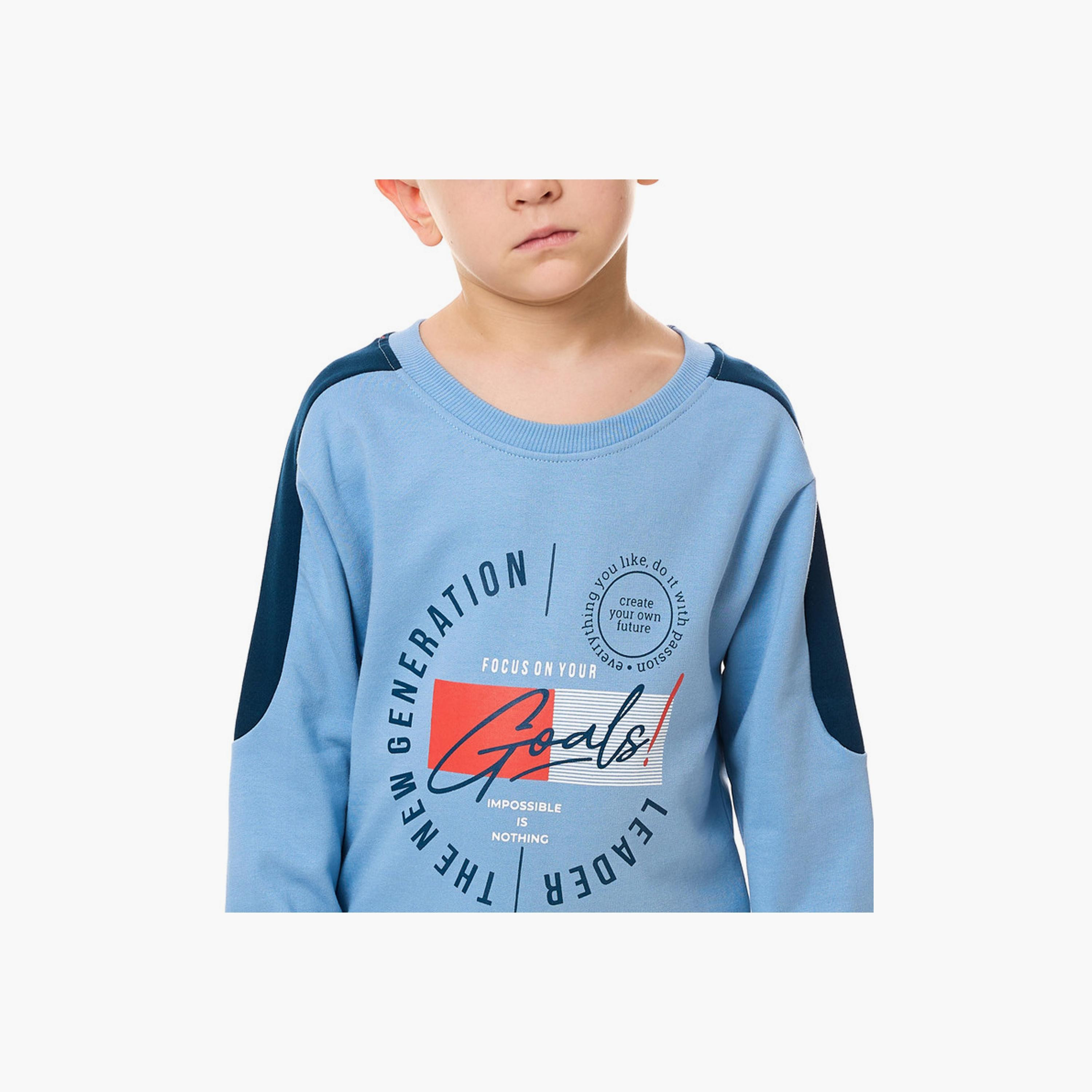 سويت شيرت بأكمام طويلة مطبوع  مع بنطال ركض قطعتين من فيكتور اند جين-baby-boys-clothing-winterwear-setsandcoords-image-3