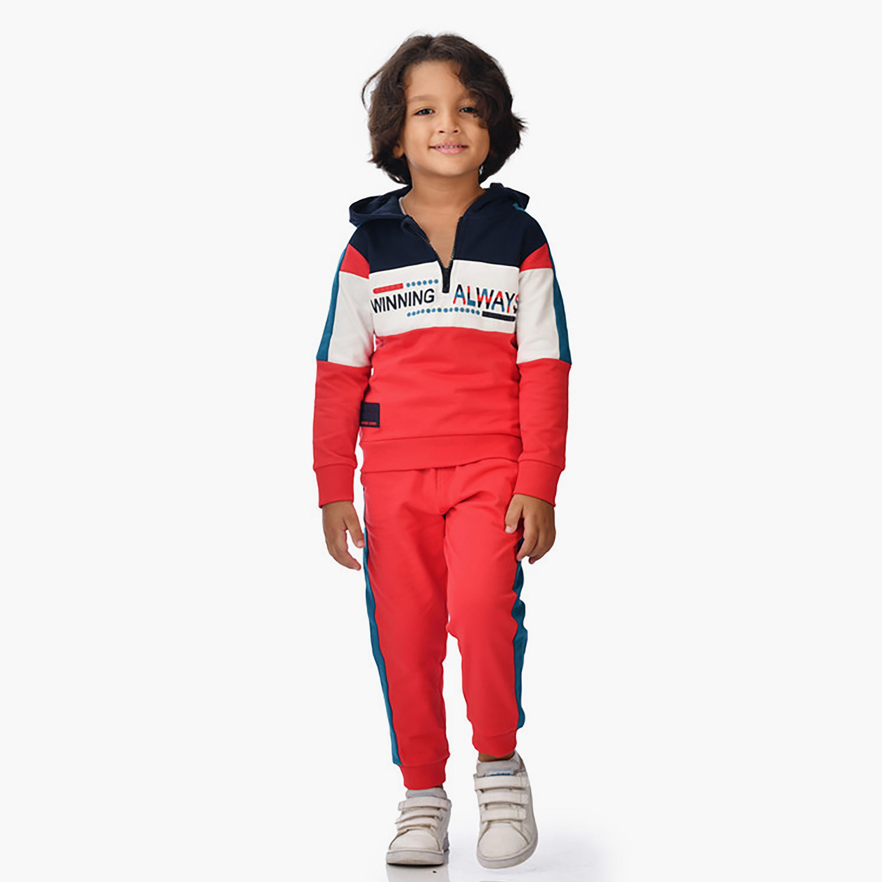Victor and Jane 2-Piece Printed Long Sleeves Hoodie with Joggers-baby-boys-clothing-winterwear-setsandcoords-image-1