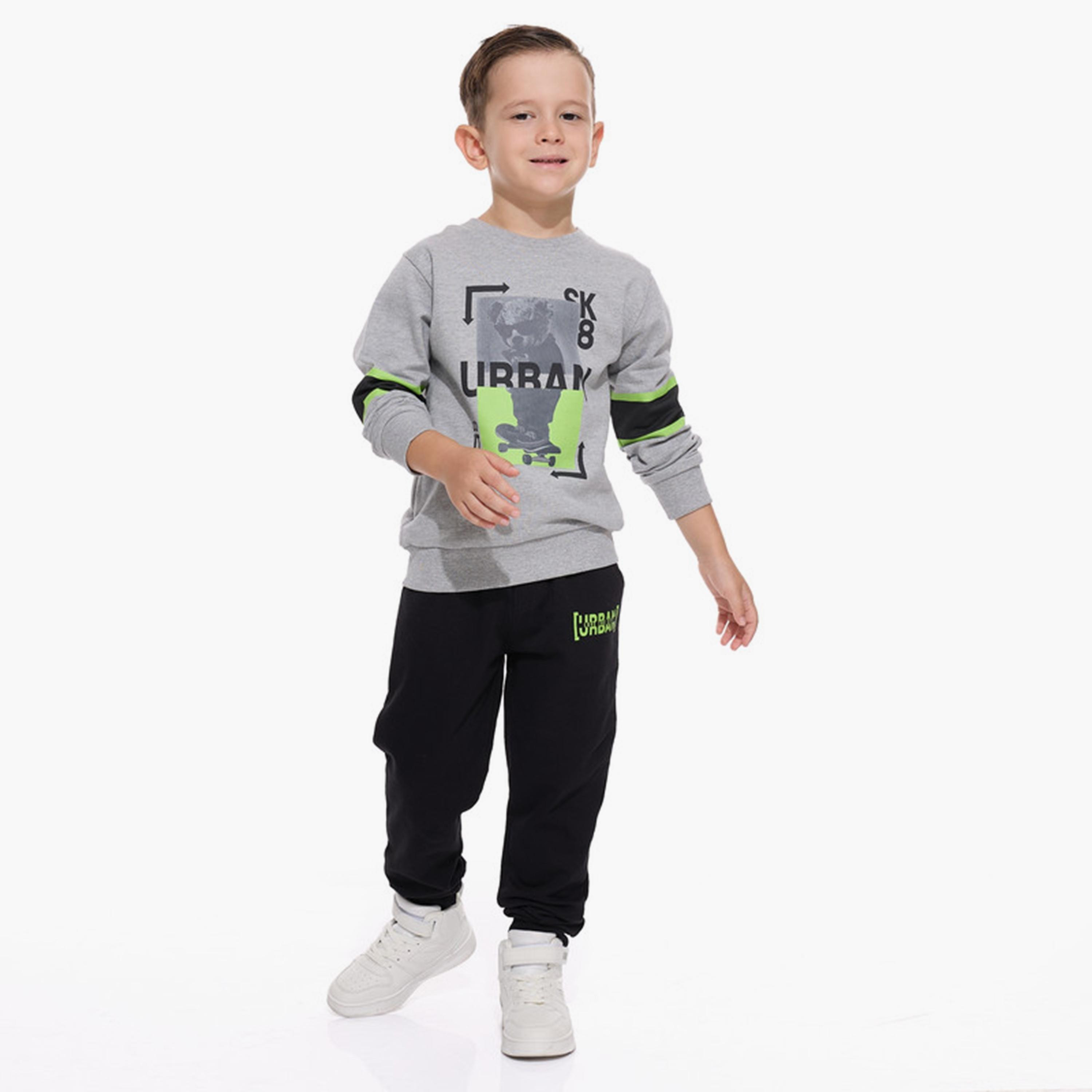 Victor and Jane 2-Piece Printed Long Sleeves Sweatshirt with Joggers-baby-boys-clothing-winterwear-setsandcoords-image-2
