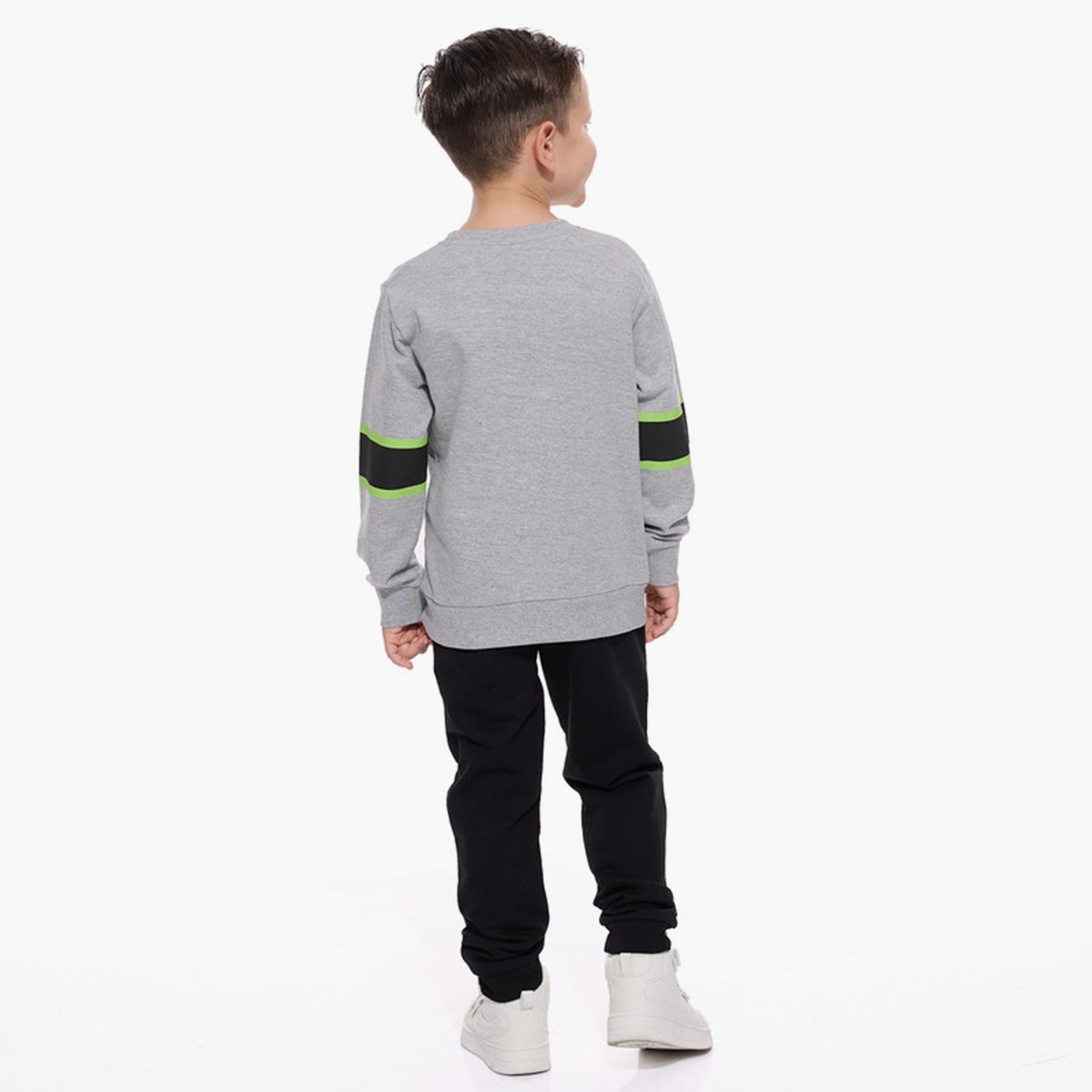 سويت شيرت مطبوع بأكمام طويلة مع بنطال ركض قطعتين من فيكتور اندجين-baby-boys-clothing-winterwear-setsandcoords-image-3