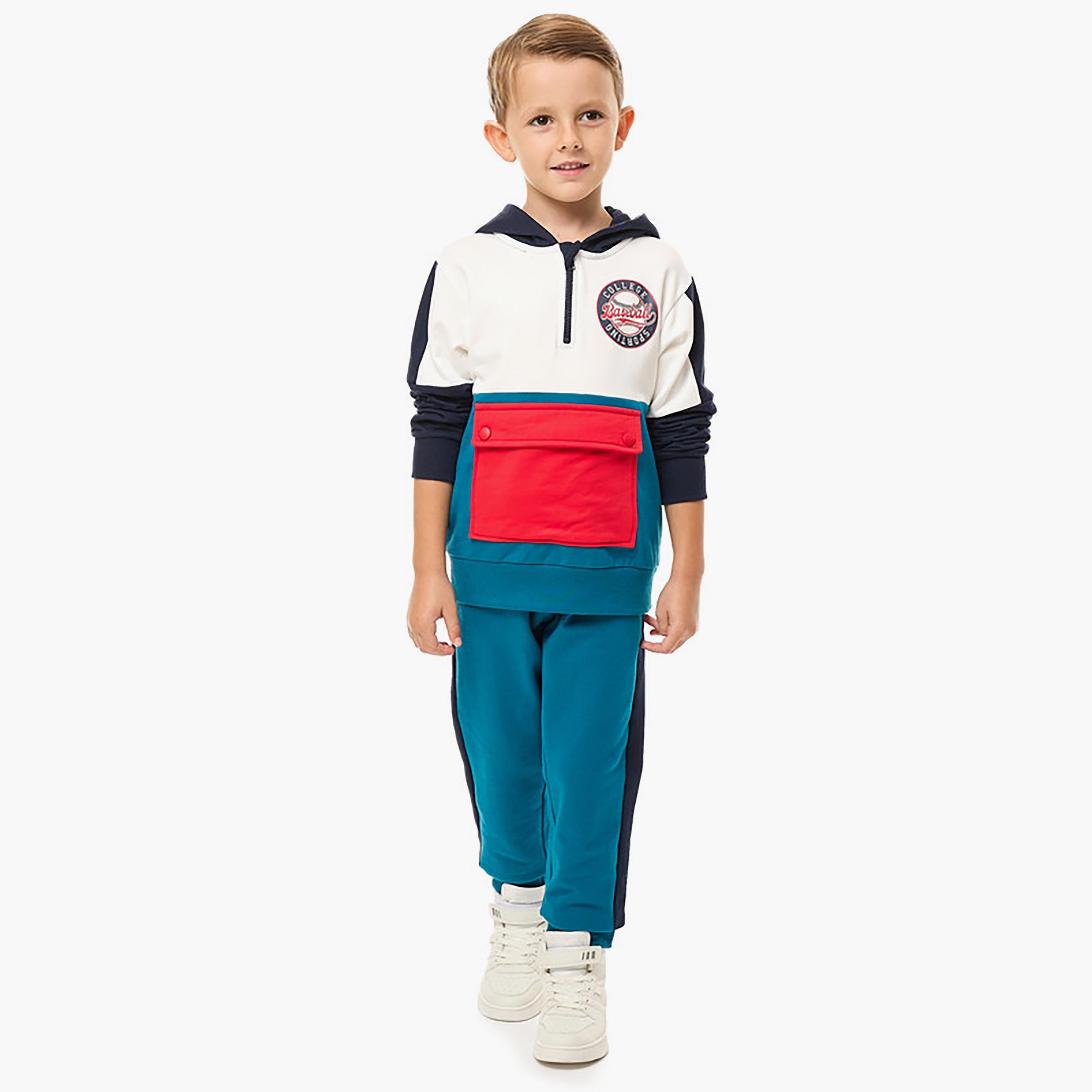 Victor and Jane 2-Piece Printed Long Sleeves Hoodie with Joggers-baby-boys-clothing-winterwear-setsandcoords-image-1
