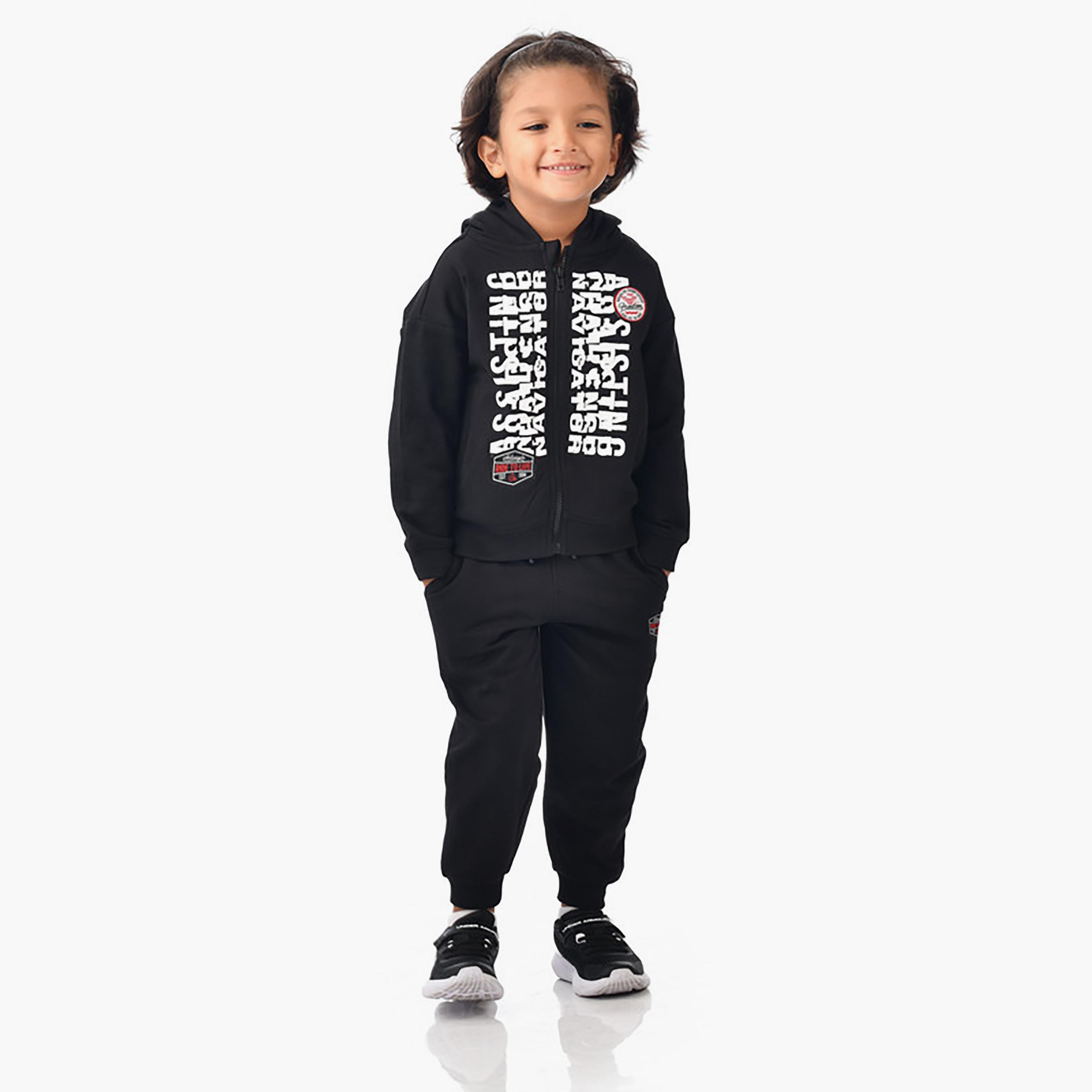 هودي بأكمام طويلة مطبوع مع بنطلون ركض قطعتين من فيكتور اند جين-boys-clothing-setsandcoords-image-1