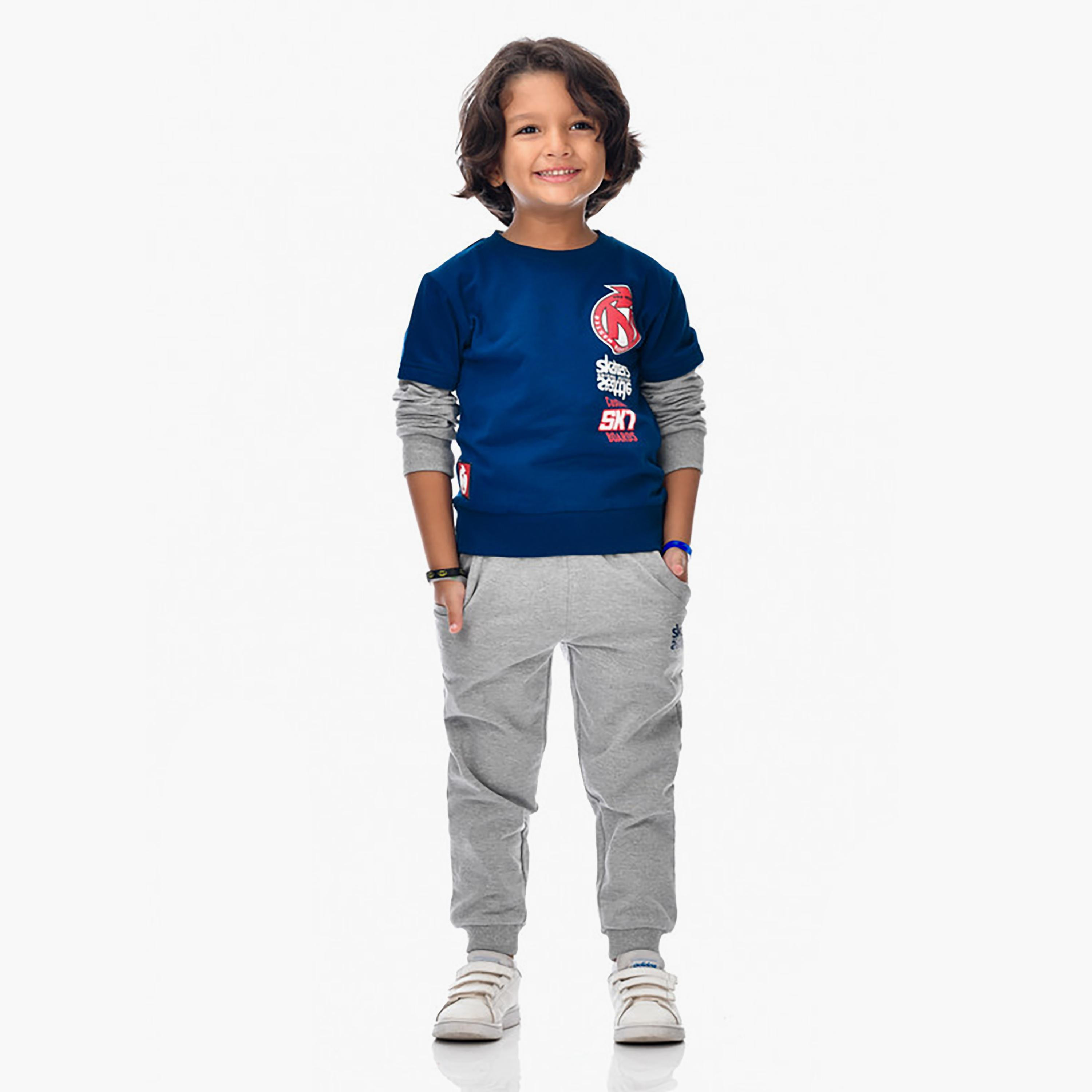 Victor and Jane 2-Piece Printed Long Sleeves Sweatshirt with Joggers-baby-boys-clothing-winterwear-setsandcoords-image-1