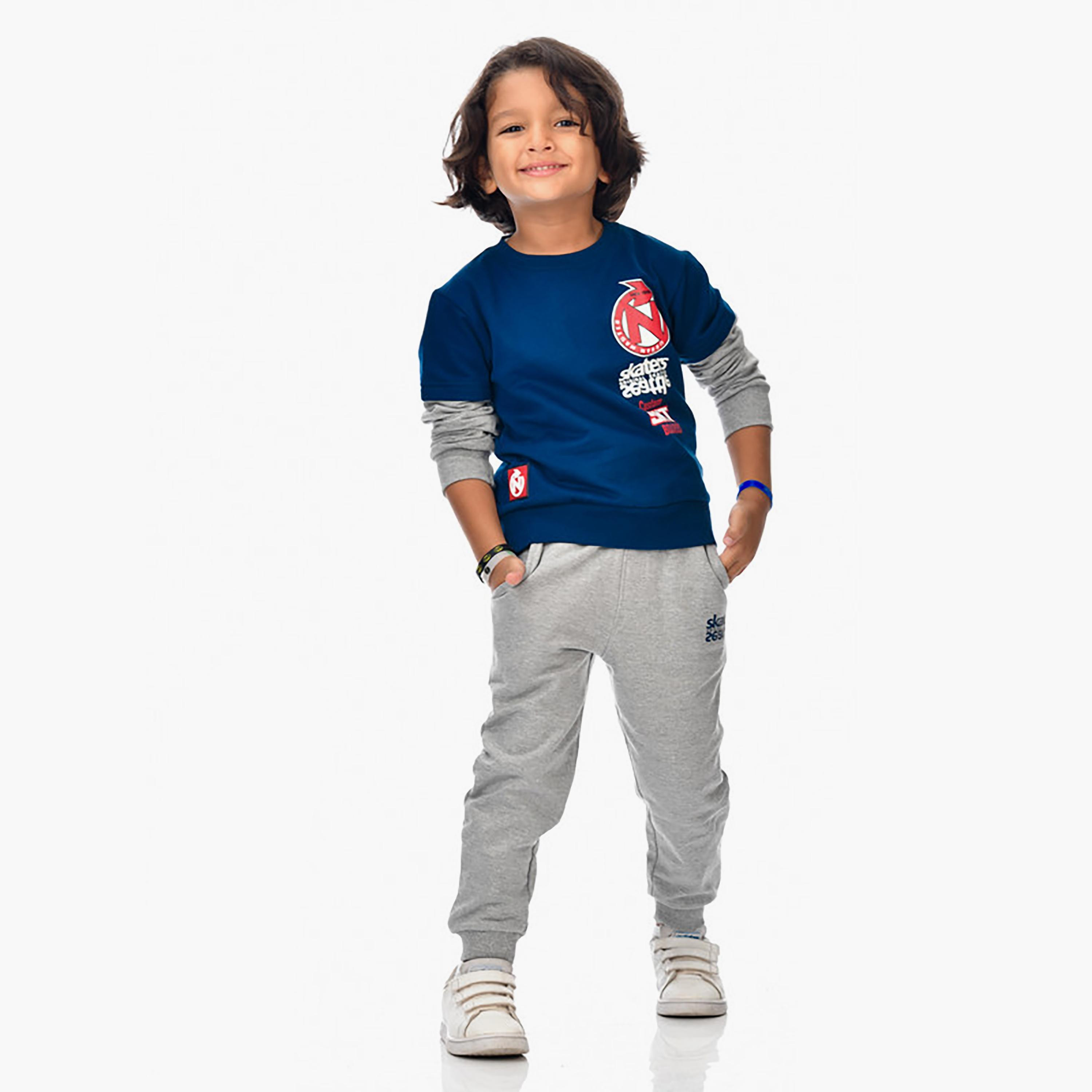 Victor and Jane 2-Piece Printed Long Sleeves Sweatshirt with Joggers-baby-boys-clothing-winterwear-setsandcoords-image-2