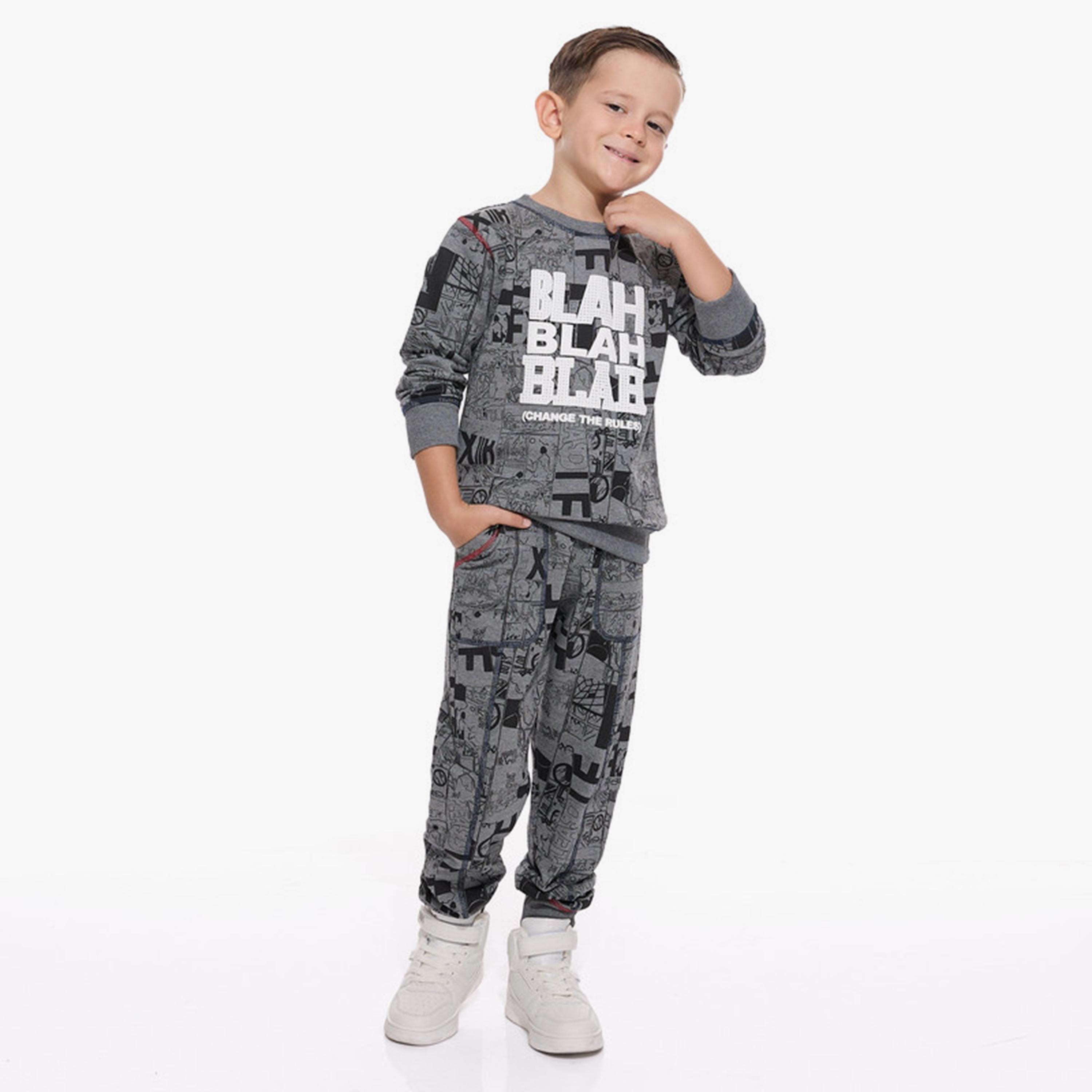 سويت شيرت مطبوع بأكمام طويلة مع بنطال ركض قطعتين من فيكتور اندجين-baby-boys-clothing-winterwear-setsandcoords-image-2