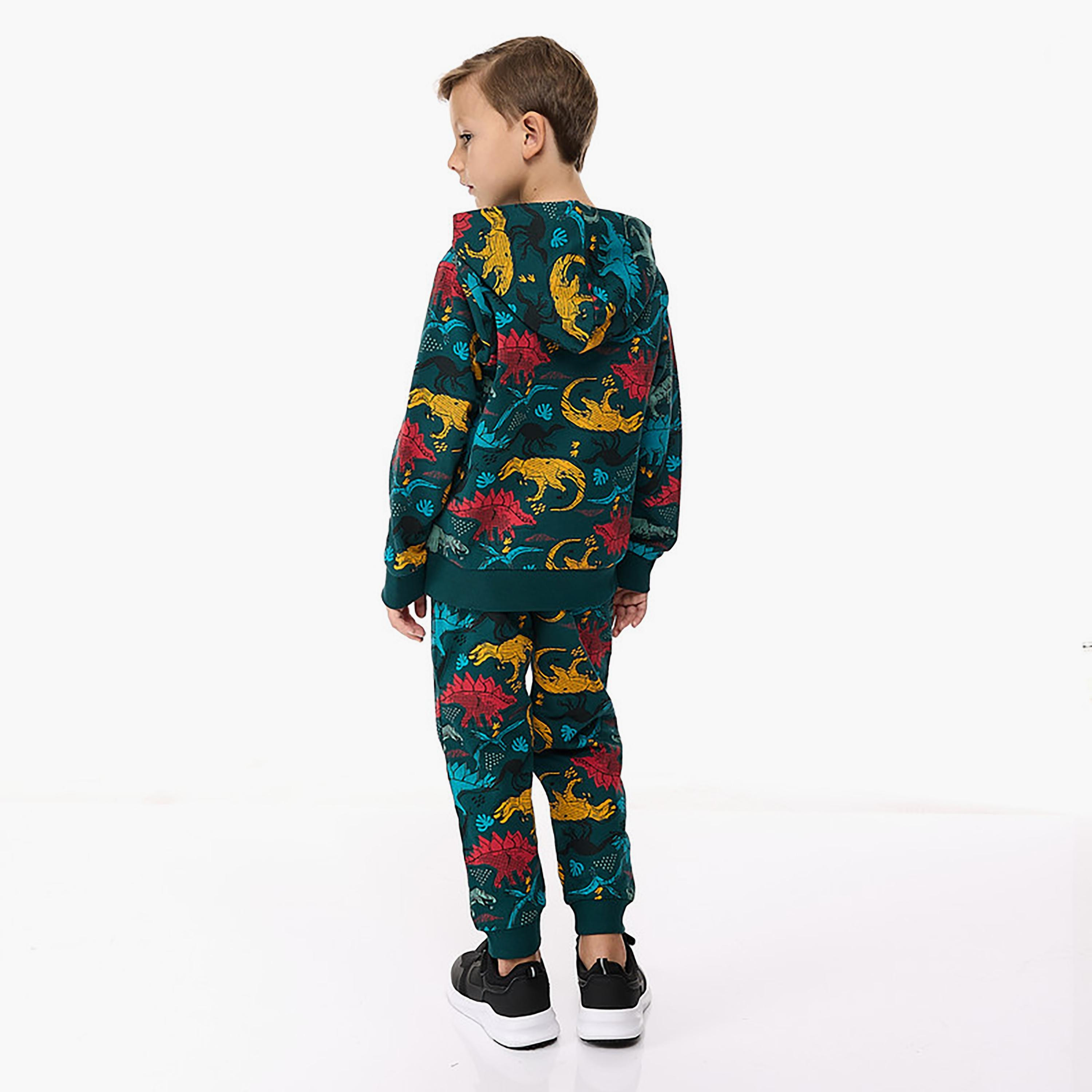 هودي بأكمام طويلة مطبوع مع بنطلون ركض قطعتين من فيكتور اند جين-cpkids-clothing-boys-winterwear-sets-image-3