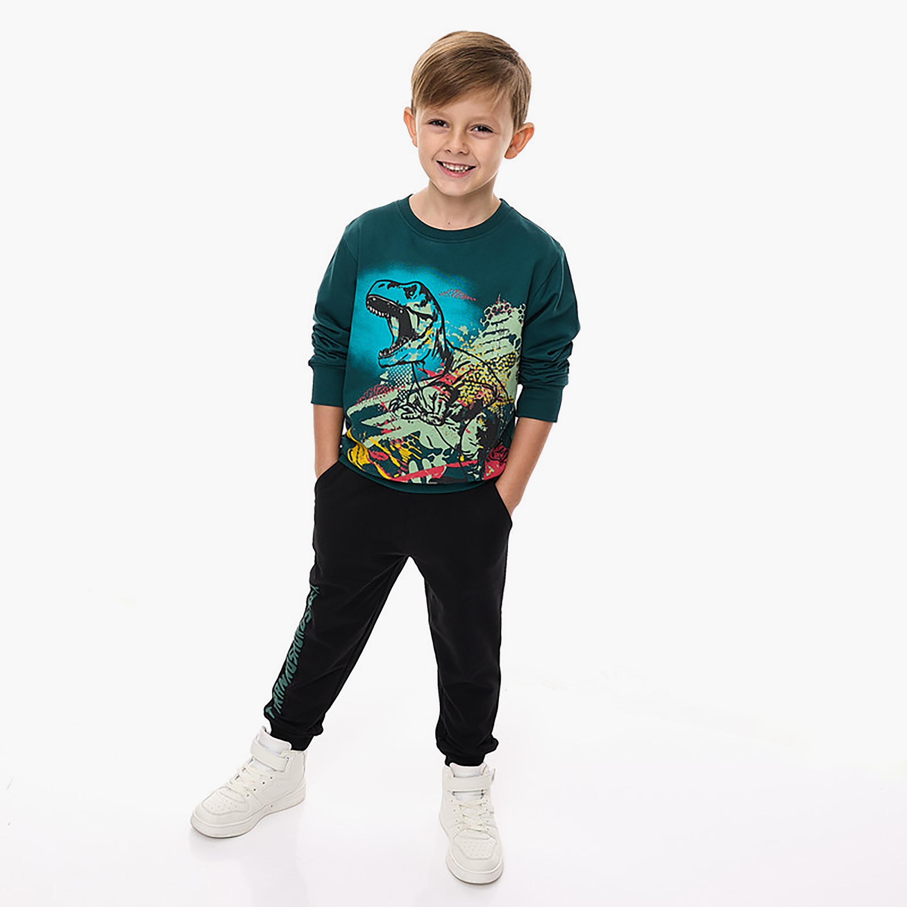 Victor and Jane 2-Piece Printed Long Sleeves Sweatshirt with Joggers-baby-boys-clothing-winterwear-setsandcoords-image-2