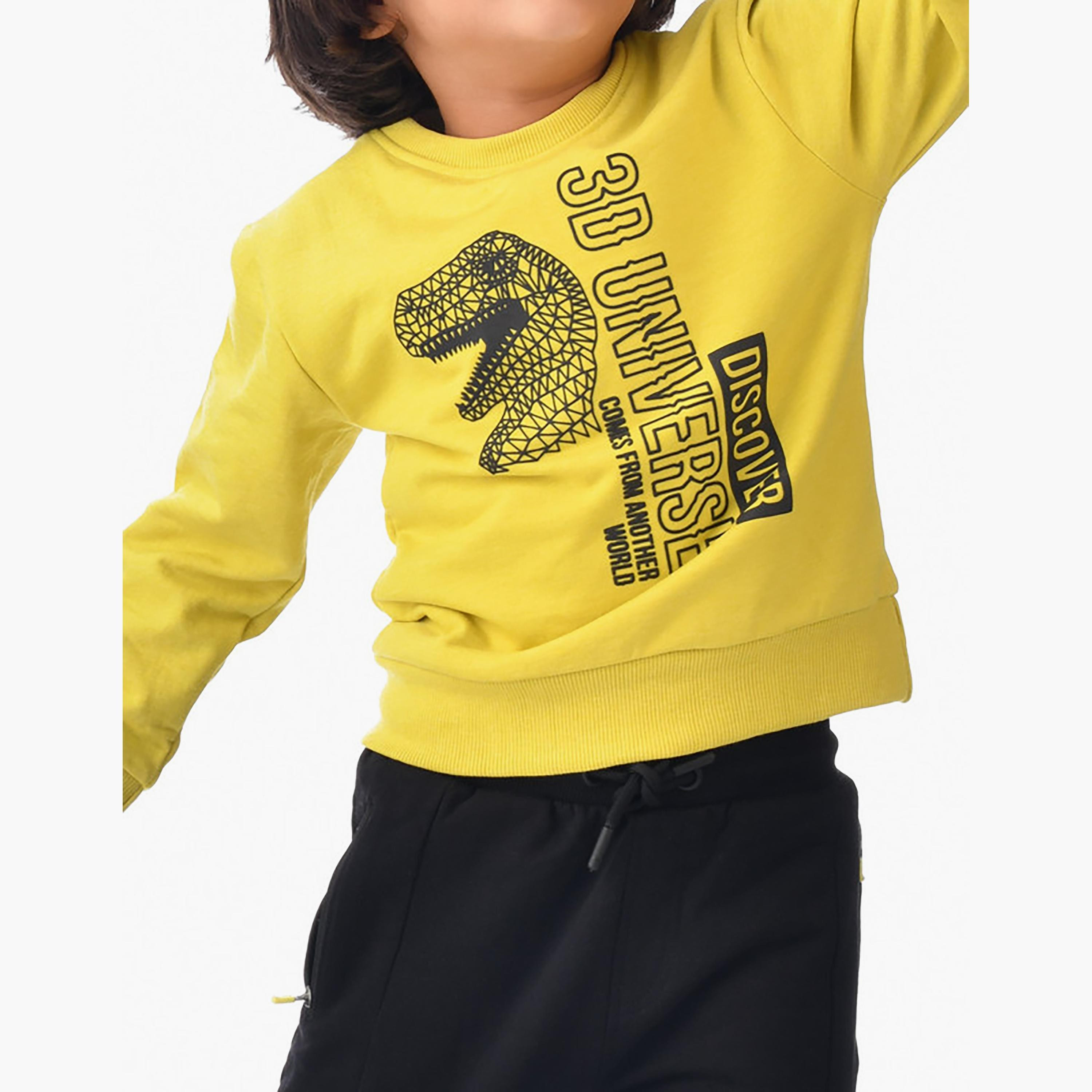 سويت شيرت بأكمام طويلة مطبوع  مع بنطال ركض قطعتين من فيكتور اند جين-baby-boys-clothing-winterwear-setsandcoords-image-4