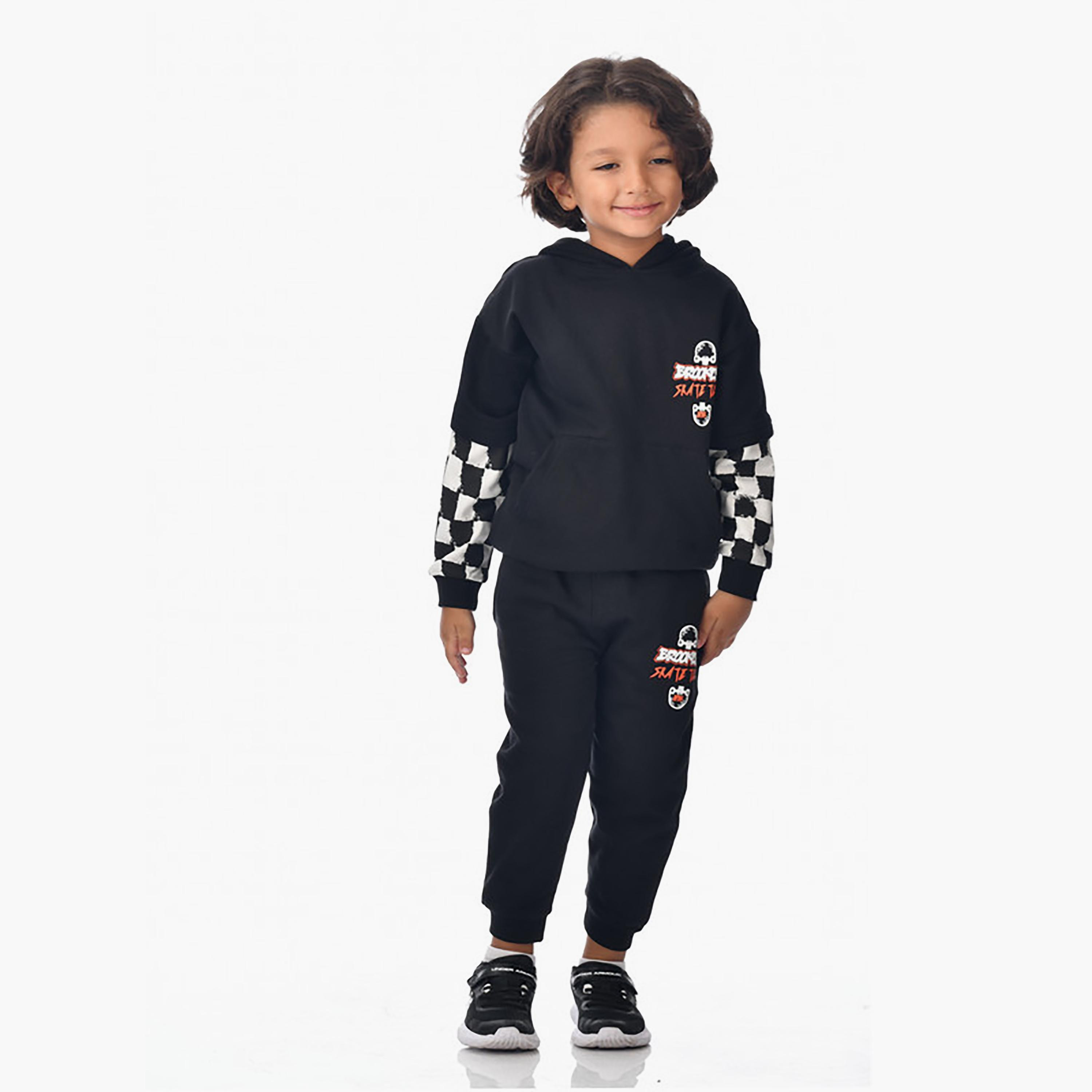 Victor and Jane 2-Piece Printed Long Sleeves Hoodie with Joggers-boys-clothing-setsandcoords-image-1