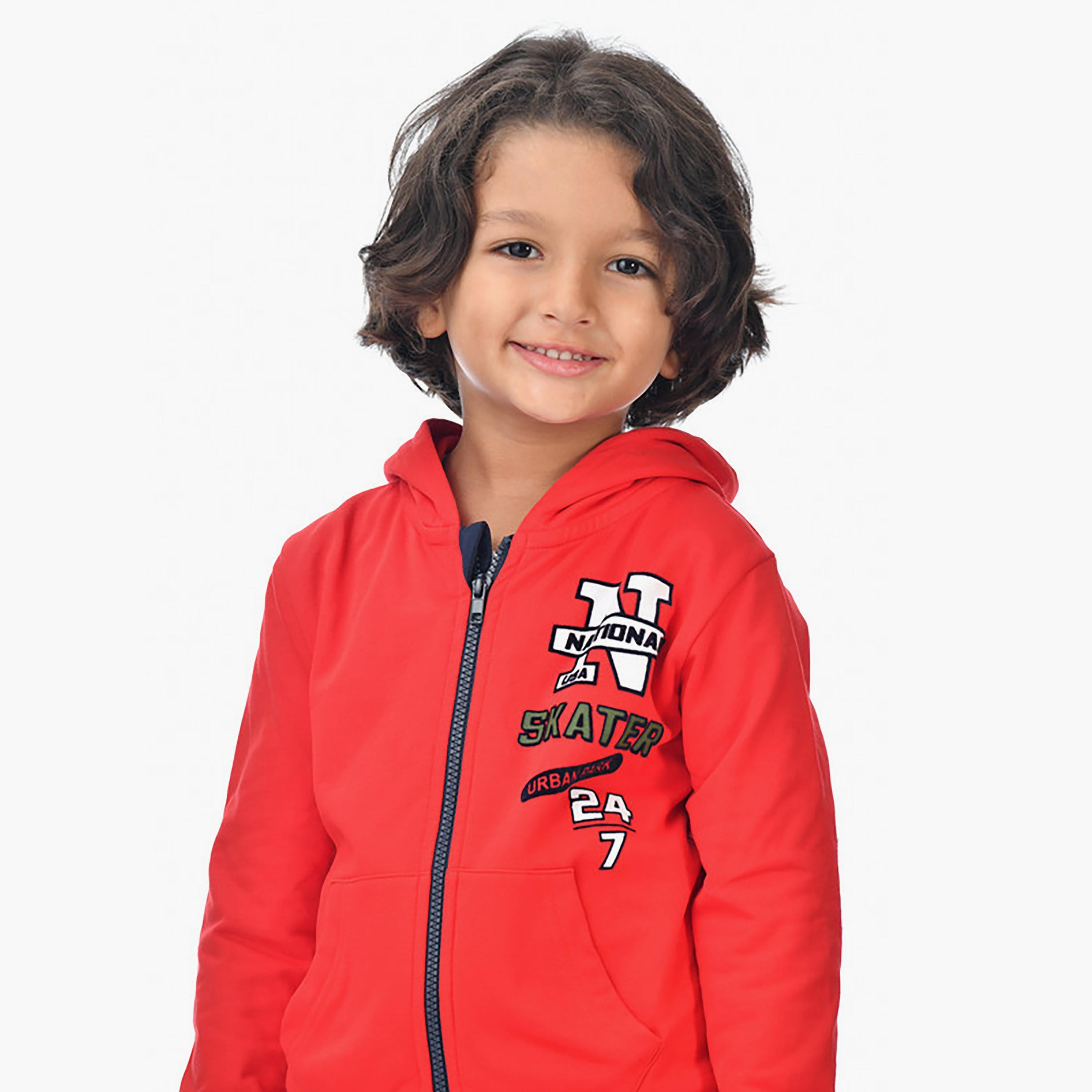 Victor and Jane 2-Piece Printed Long Sleeves Hoodie with Joggers-baby-boys-clothing-winterwear-setsandcoords-image-2