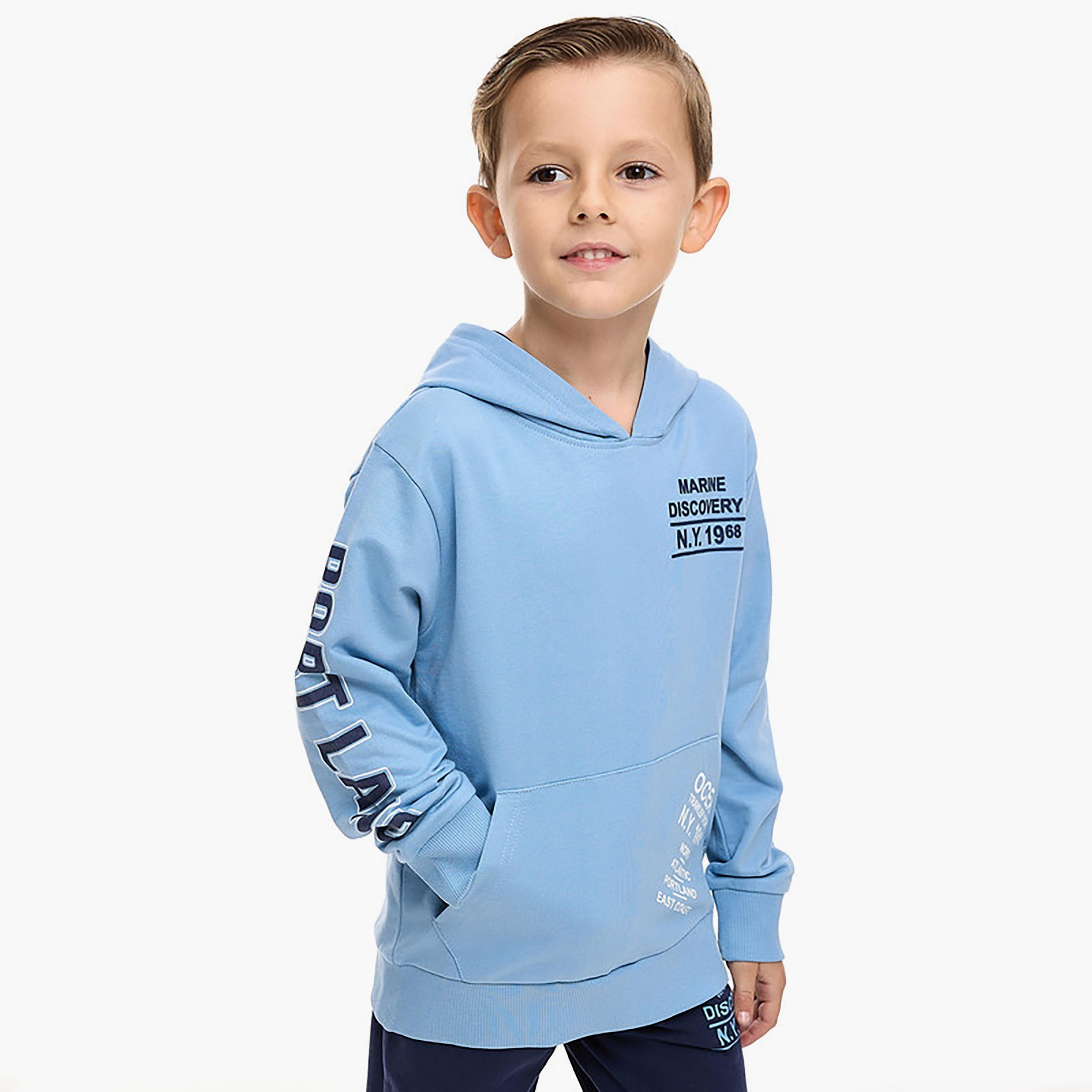 هودي بأكمام طويلة مطبوع مع بنطلون ركض قطعتين من فيكتور اند جين-boys-clothing-setsandcoords-image-4
