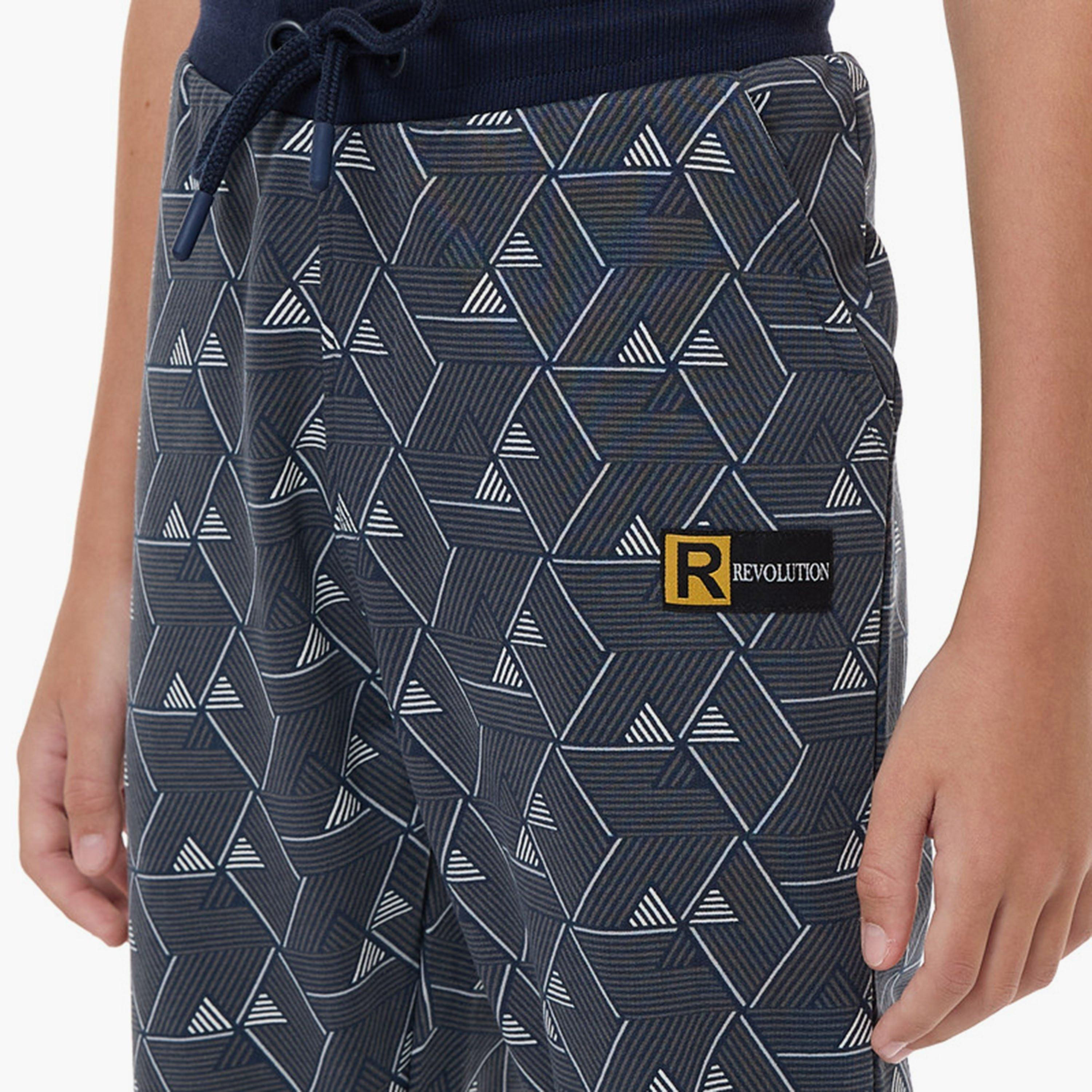 هودي مطبوع بأكمام طويلة مع بنطال ركض قطعتين من فيكتور اند جين-boys-clothing-setsandcoords-image-6