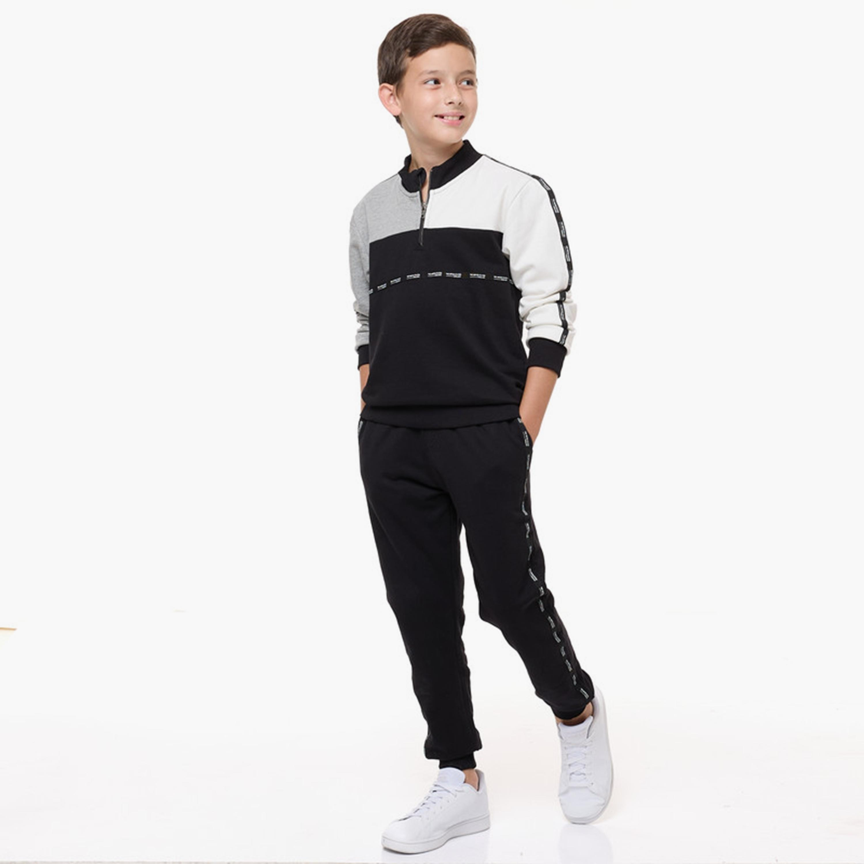 جاكيت بأكمام طويلة وبنطال ركض قطعتين من فيكتور اند جين-baby-boys-clothing-winterwear-setsandcoords-image-1