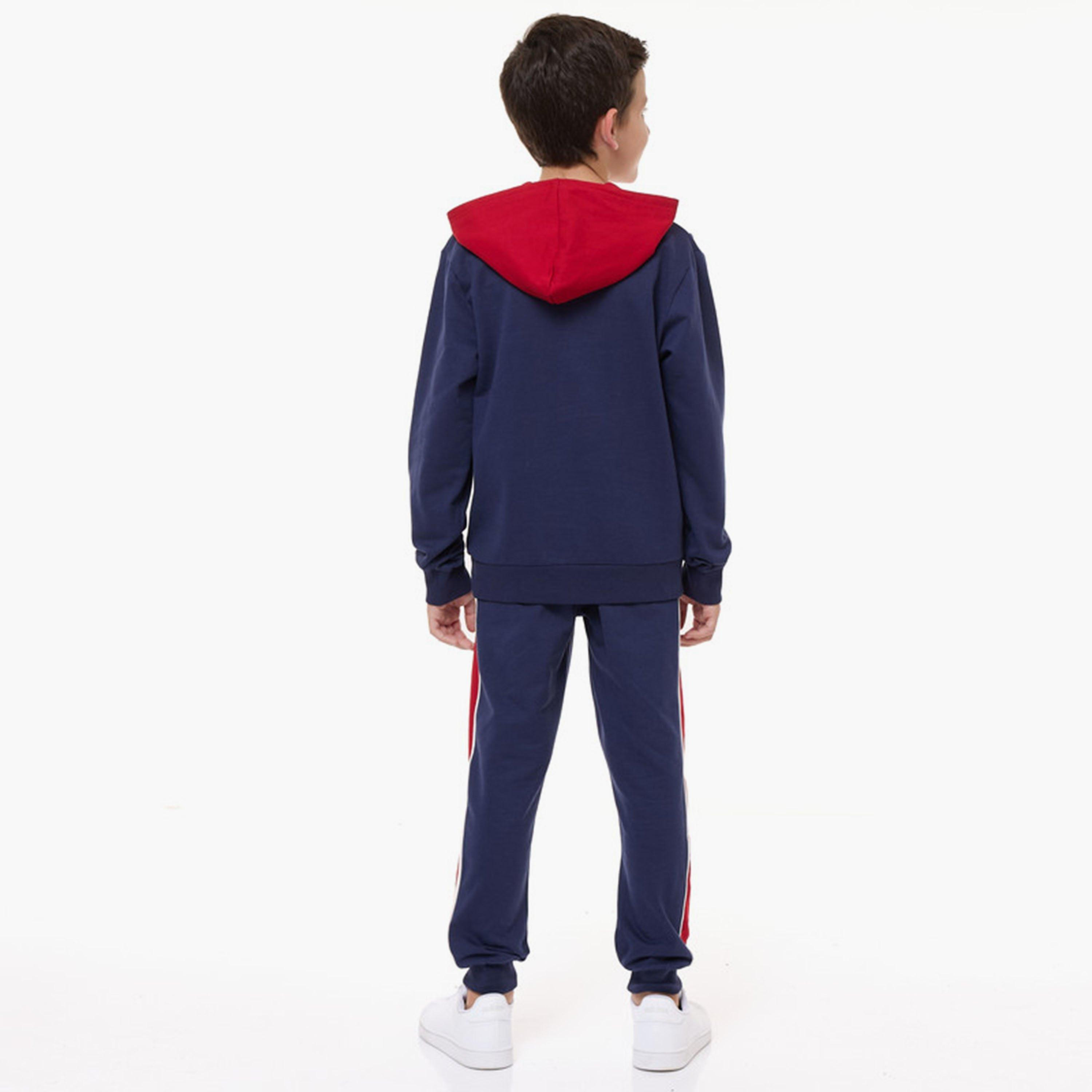 هودي ملون بأكمام طويلة مع بنطال ركض قطعتين من فيكتور اند جين-baby-boys-clothing-winterwear-setsandcoords-image-4