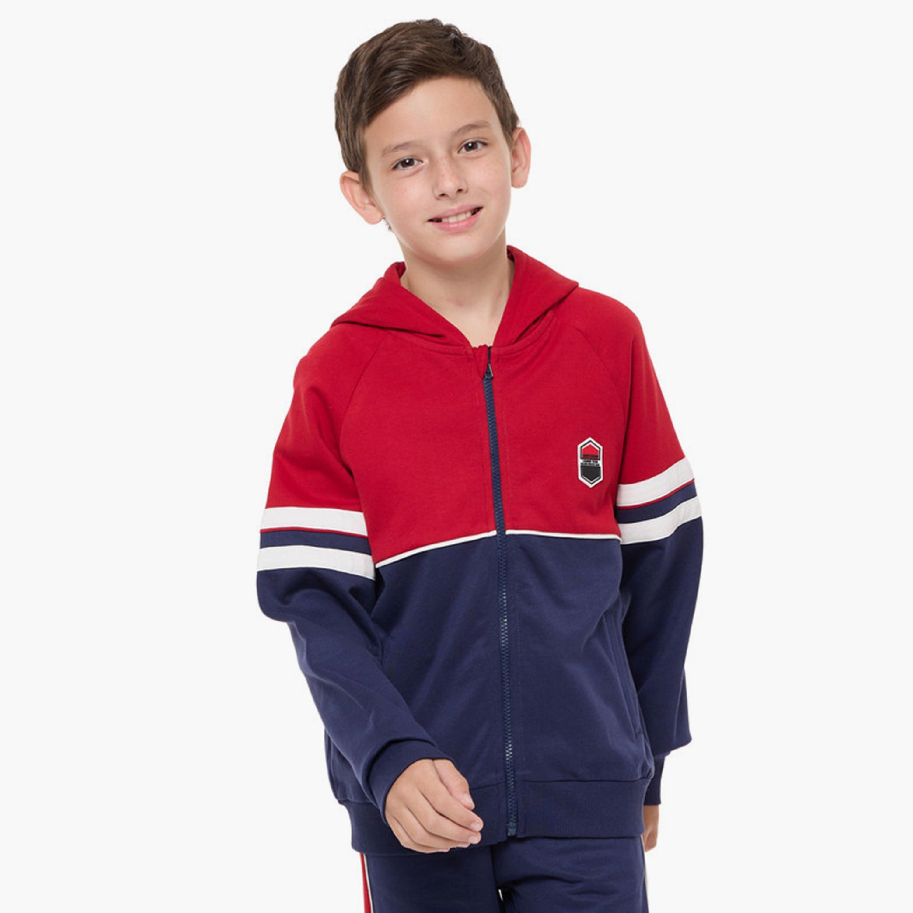 Victor and Jane 2-Piece Colour Block Long Sleeves Jacket with Joggers-baby-boys-clothing-winterwear-setsandcoords-image-4