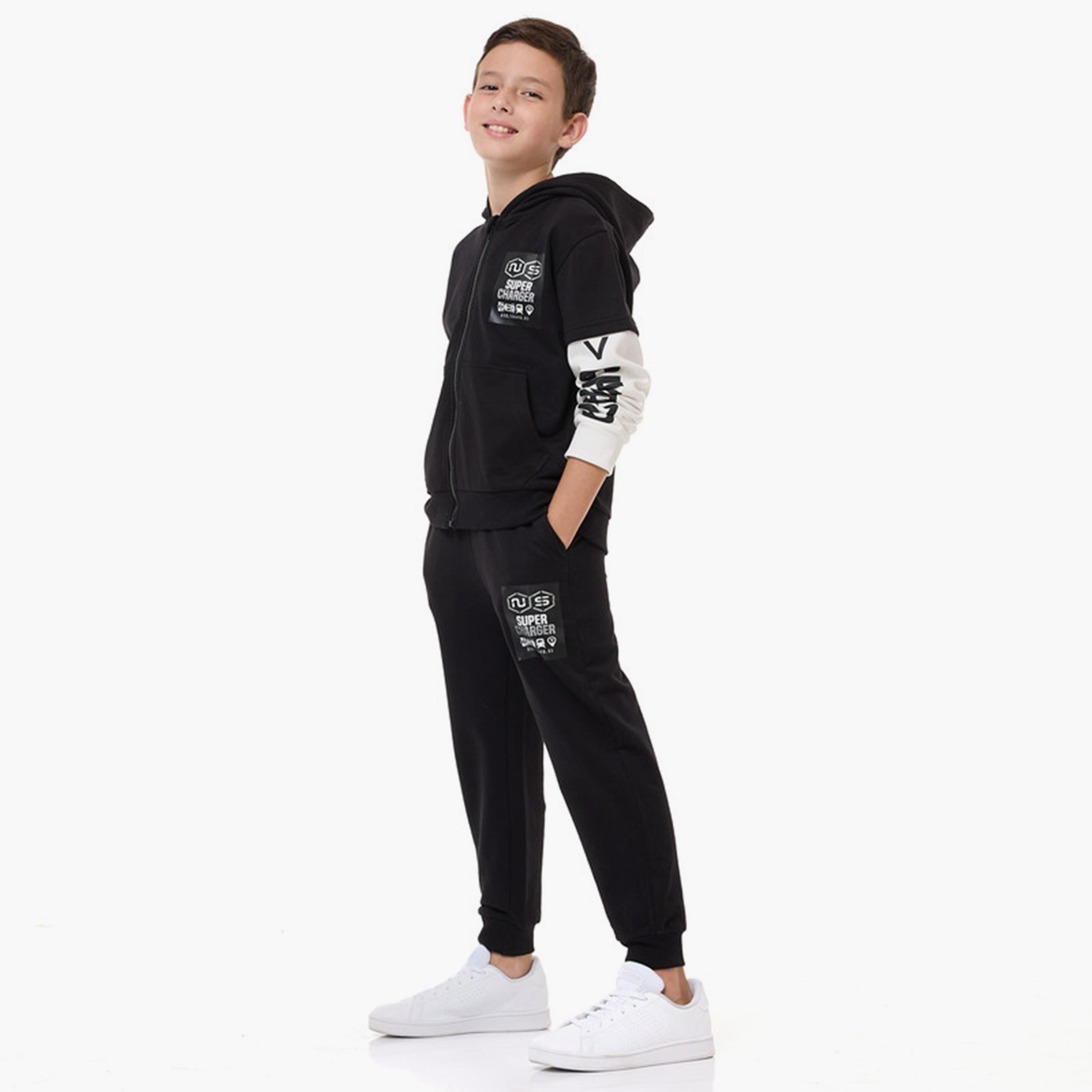 جاكيت بأكمام طويلة وبنطال ركض قطعتين من فيكتور اند جين-baby-boys-clothing-winterwear-setsandcoords-image-2