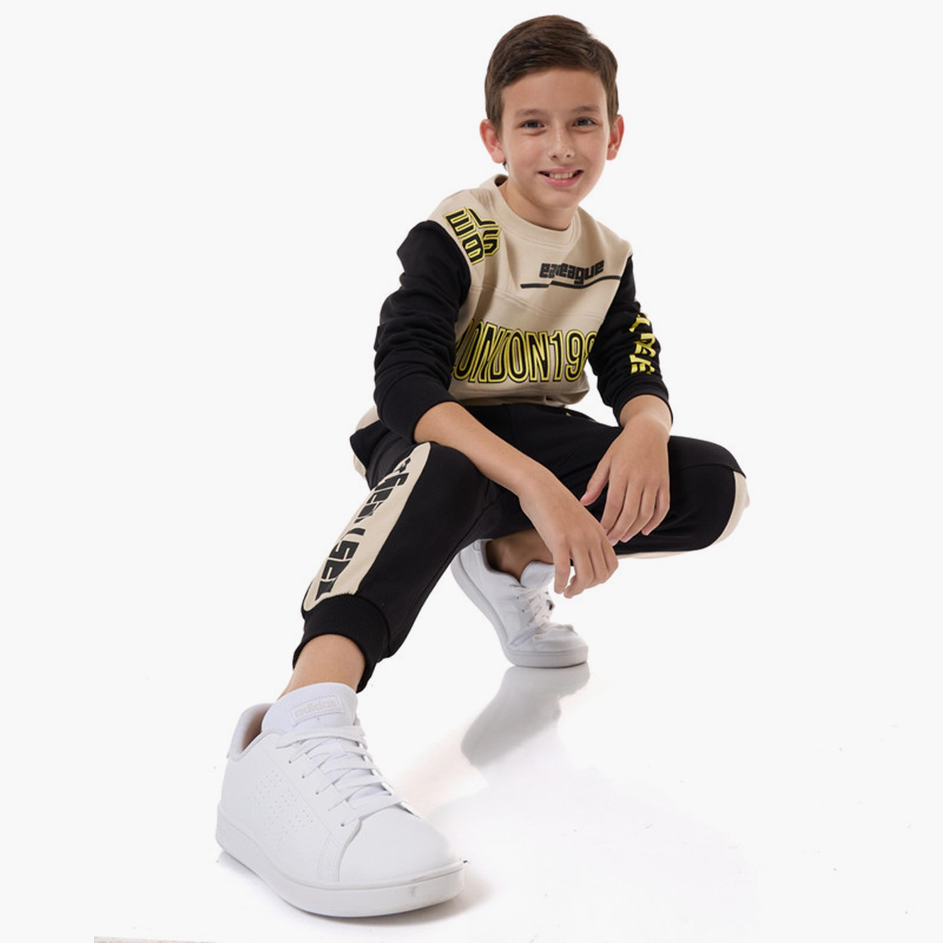 سويت شيرت مطبوع بأكمام طويلة مع بنطال ركض قطعتين من فيكتور اندجين-baby-boys-clothing-winterwear-setsandcoords-image-2