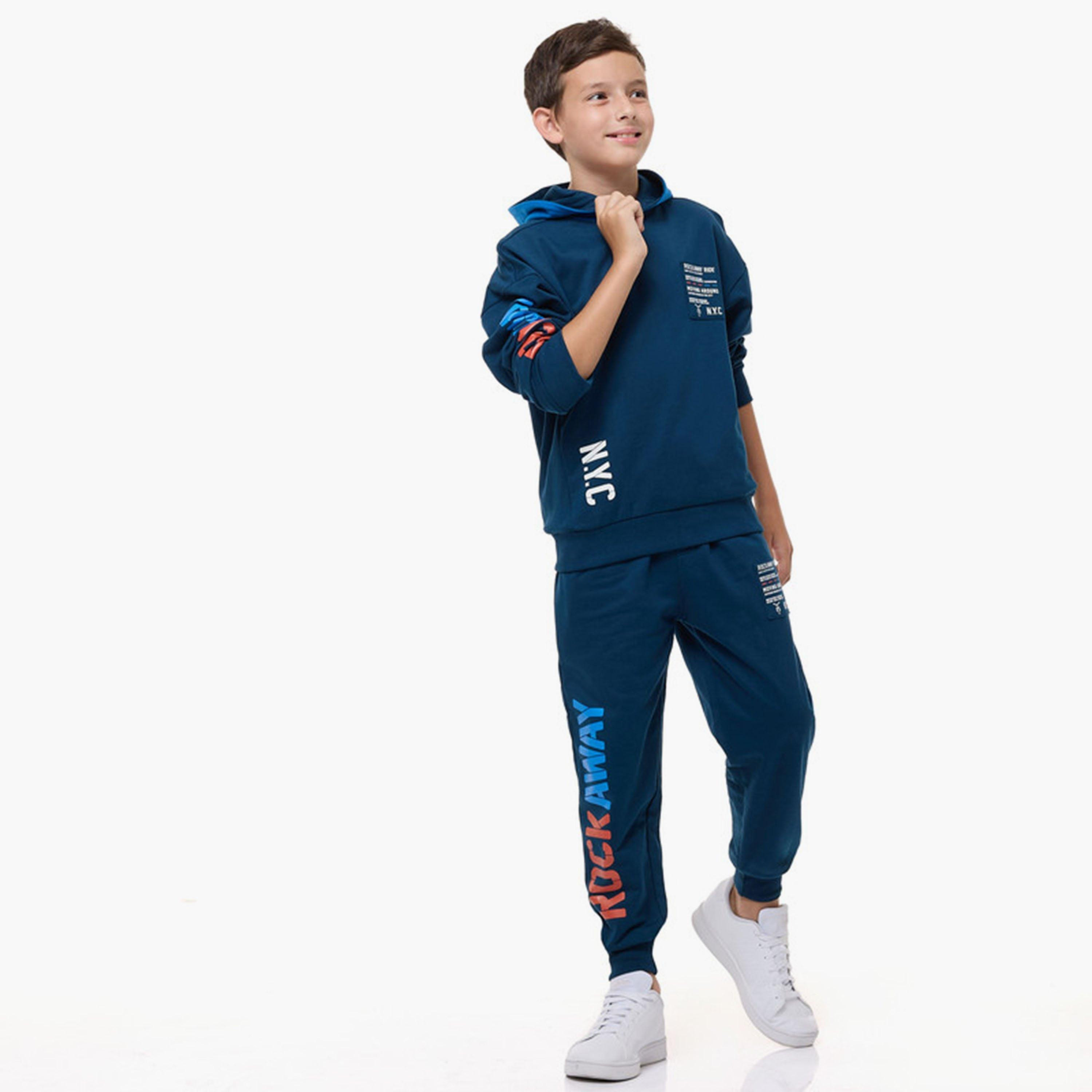 Victor and Jane 2-Piece Printed Long Sleeves Hoodie with Joggers-boys-clothing-setsandcoords-image-2